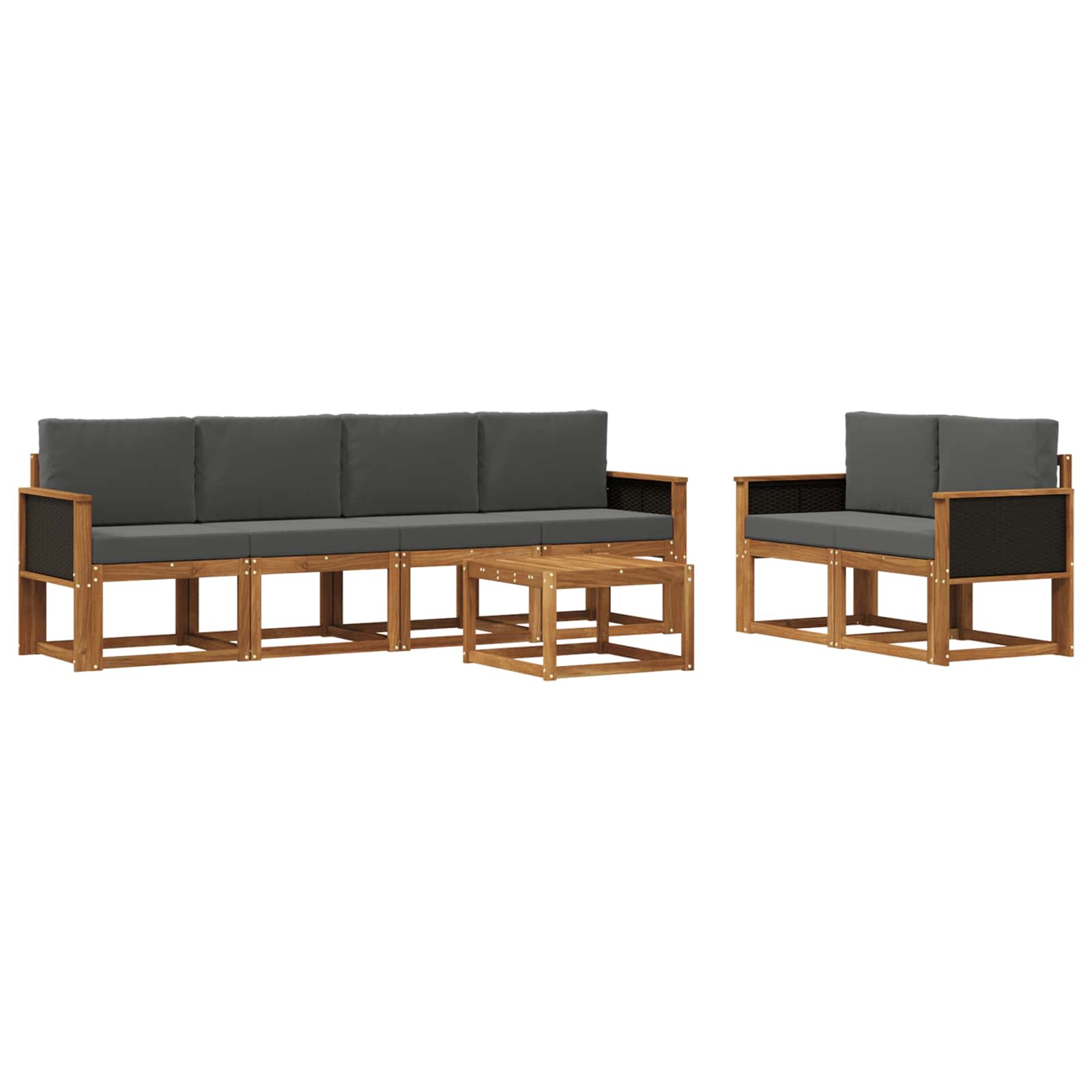 Ensemble de canapés d'extérieur 6 pcs Naturel et Anthracite - XIOS