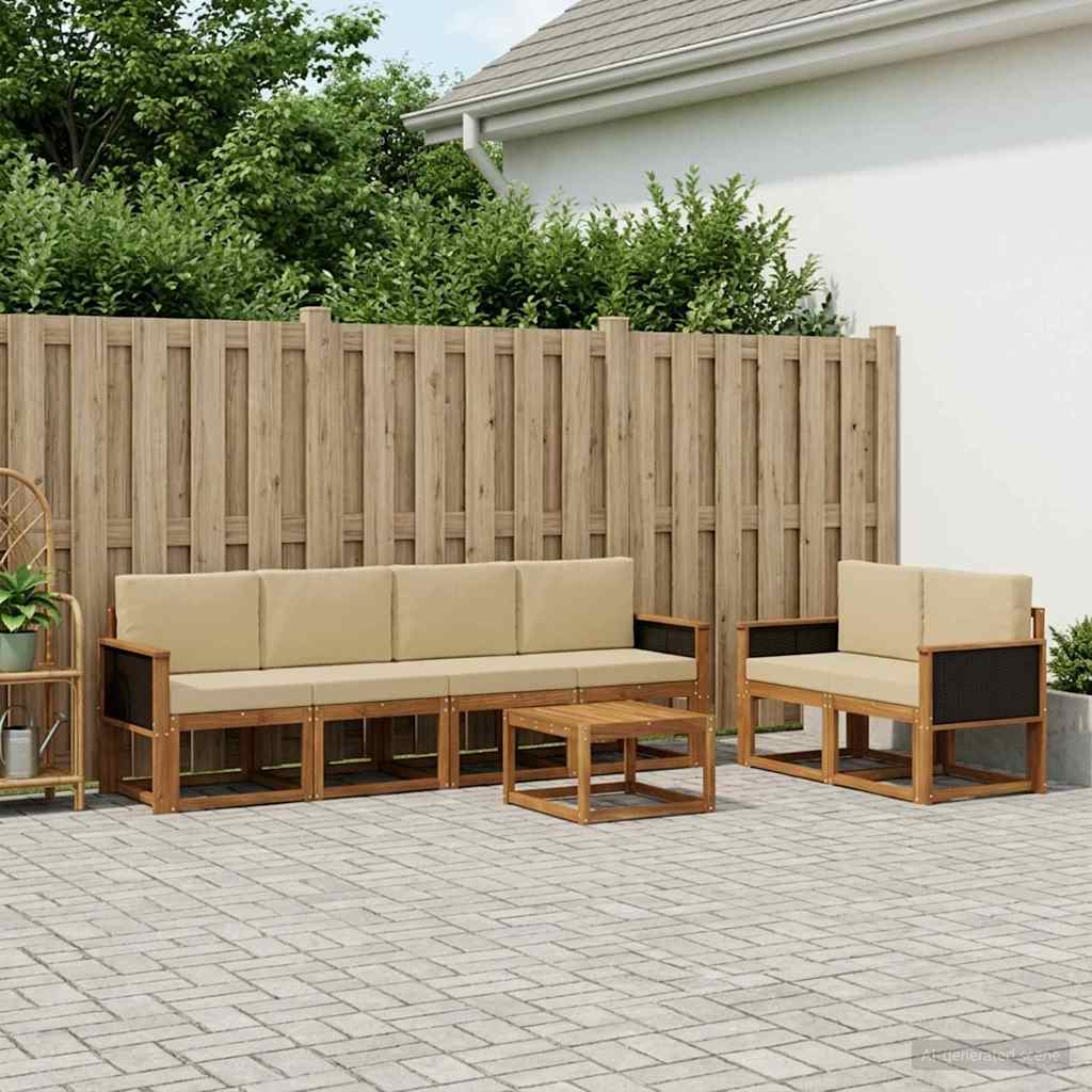 Ensemble de canapés d'extérieur avec coussin 6 pcs Naturel - XIOS