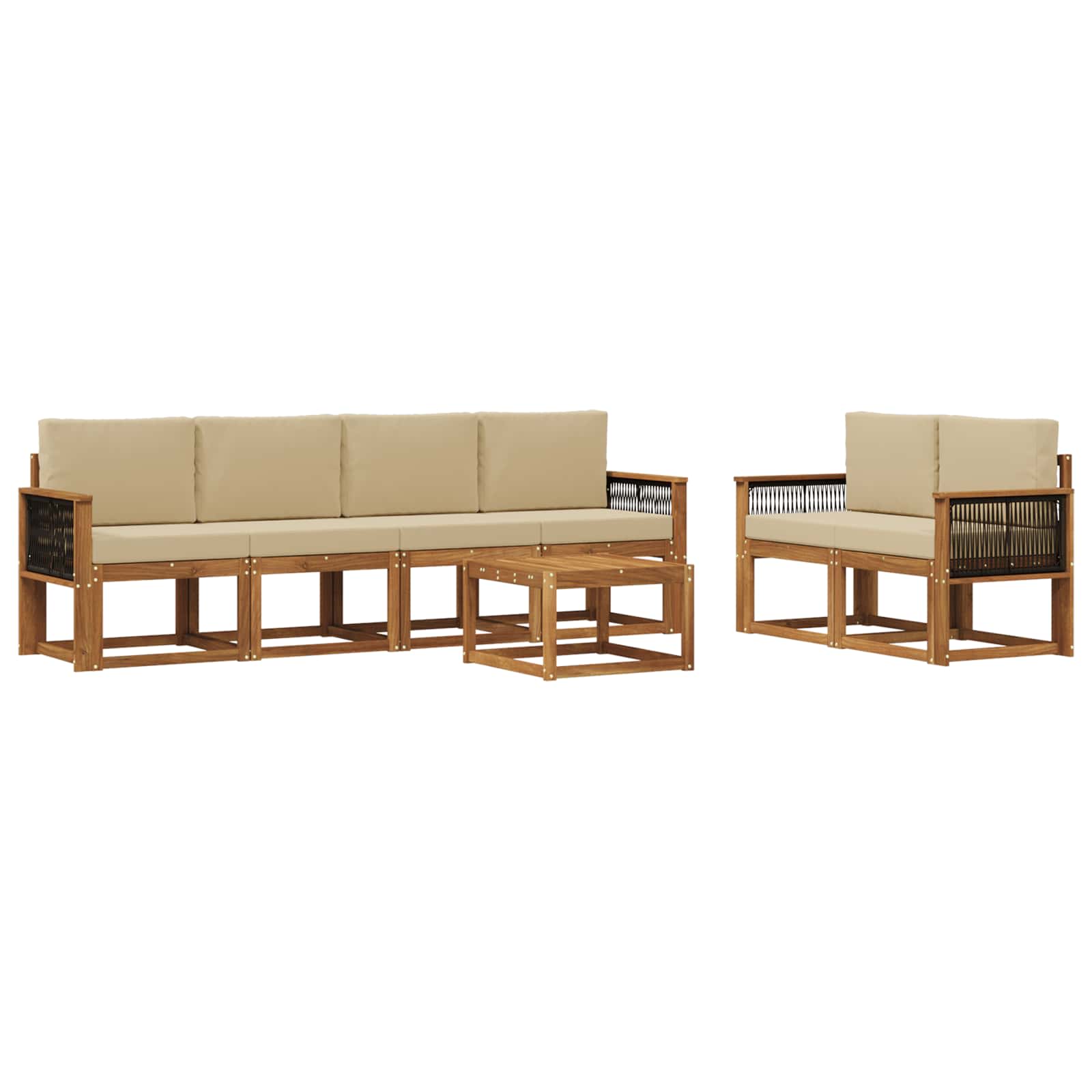 Ensemble de canapés d'extérieur avec coussin 6 pcs Naturel - XIOS