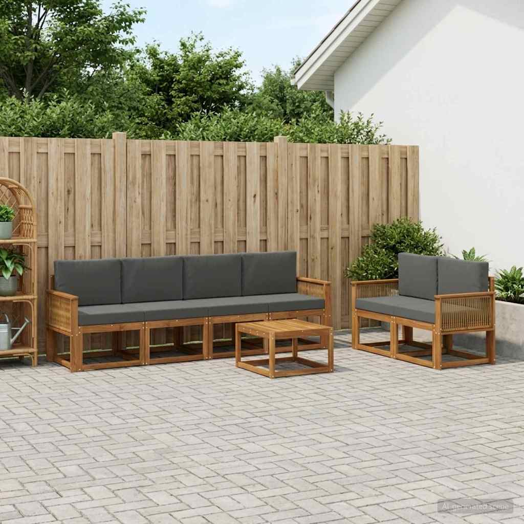 Ensemble de canapés d'extérieur 7 pcs Naturel et Anthracite - XIOS
