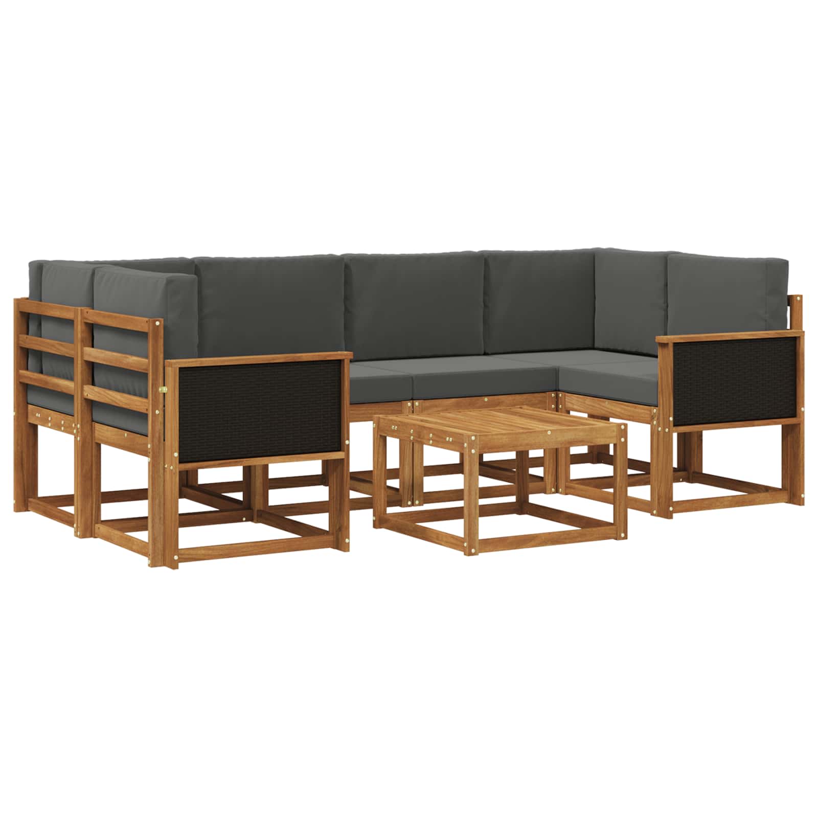 Ensemble de canapés d'extérieur 5 pc Naturel et Anthracite