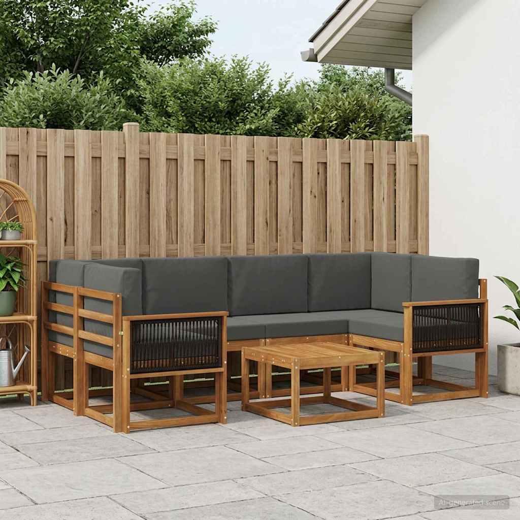 Ensemble de canapés d'extérieur 5 pcs Naturel et Anthracite - XIOS