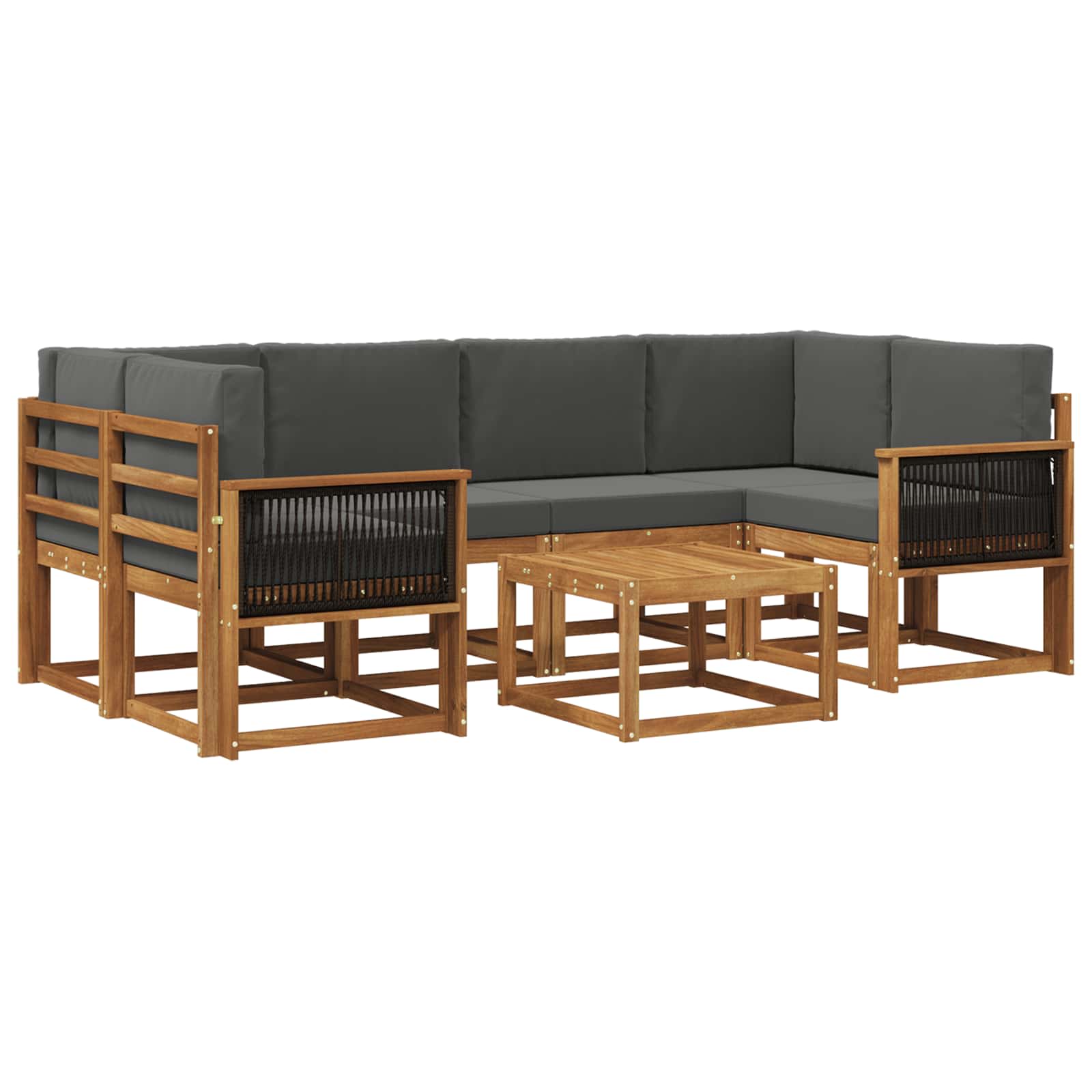 Ensemble de canapés d'extérieur 5 pcs Naturel et Anthracite - XIOS