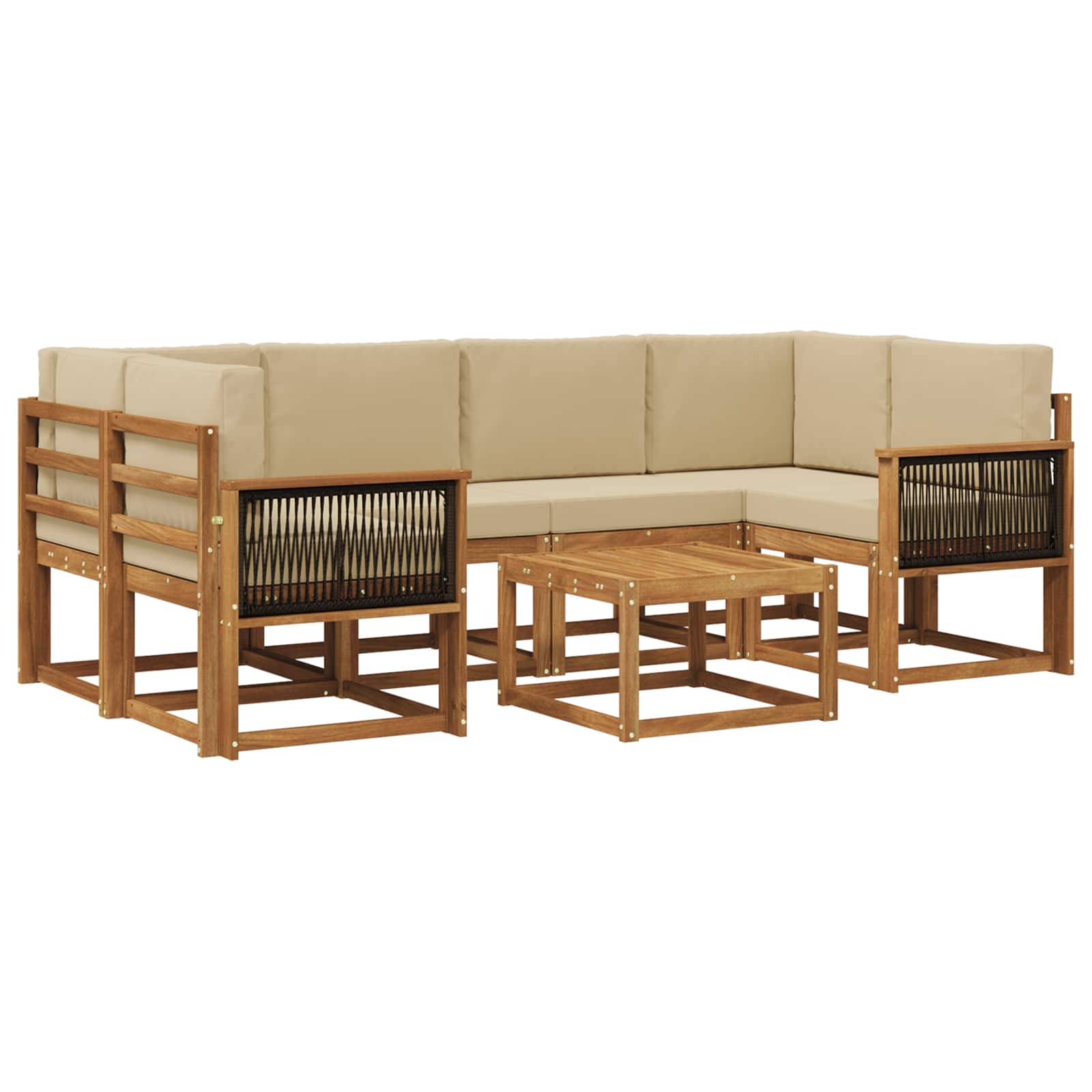 Ensemble de canapés d'extérieur avec coussin 5 pcs Naturel - XIOS