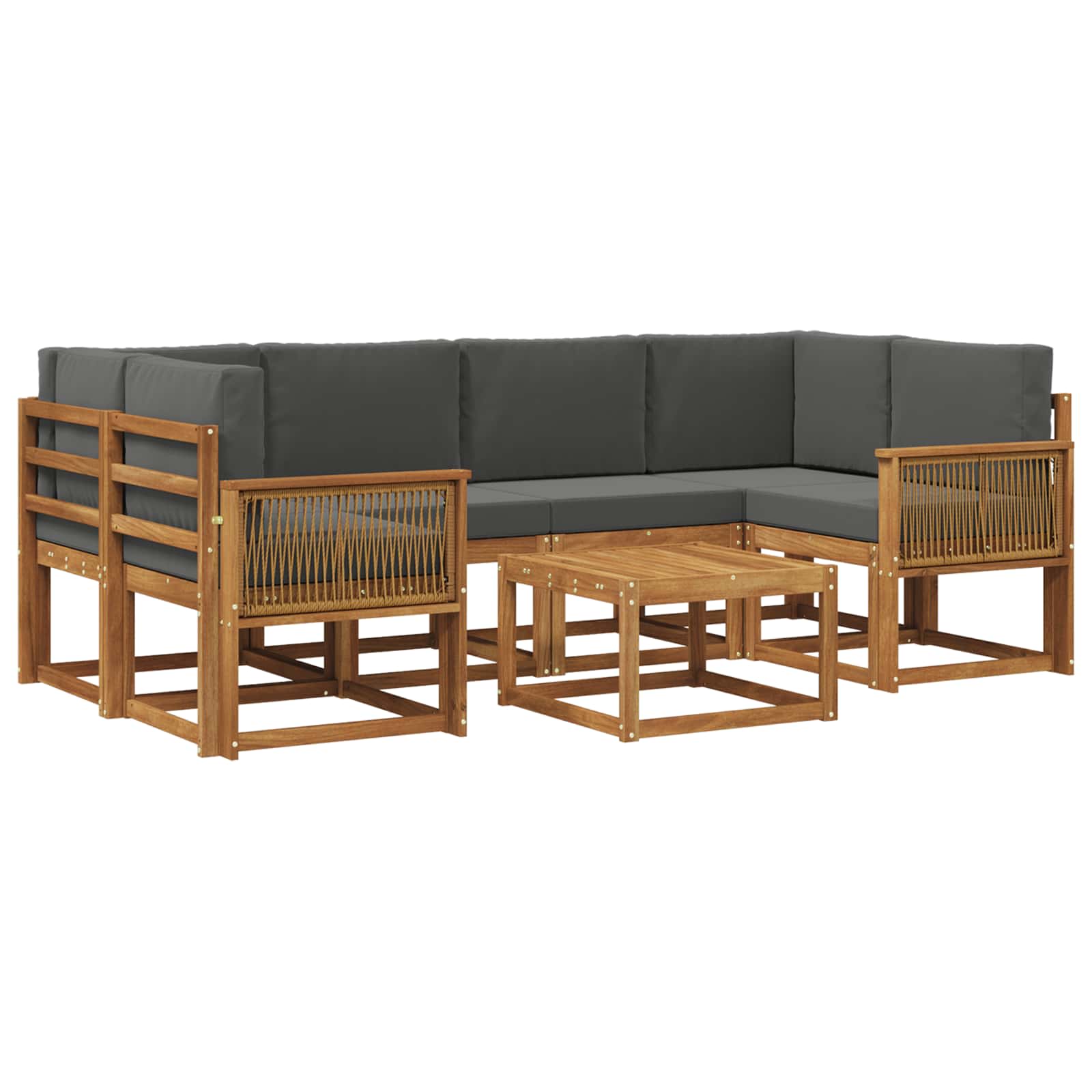 Ensemble de canapés d'extérieur 7 pcs Naturel et Anthracite - XIOS