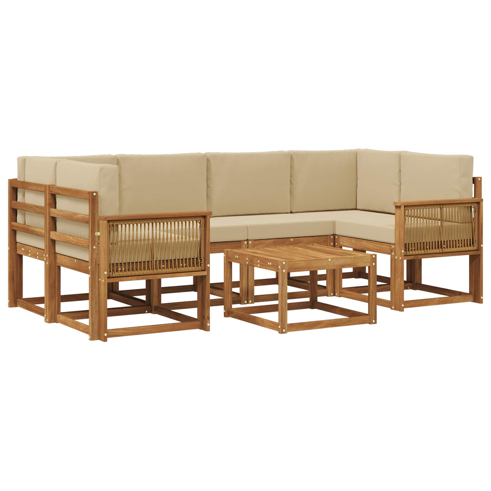 Ensemble de canapés d'extérieur 7 pcs Naturel et Beige - XIOS