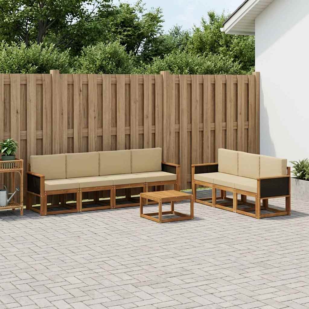 Ensemble de canapés d'extérieur avec coussin 7 pcs Naturel - XIOS