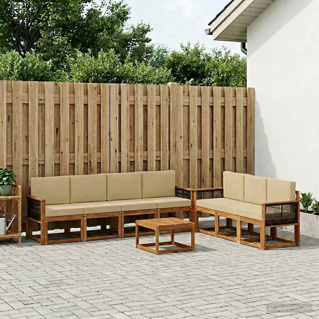 Ensemble de canapés d'extérieur avec coussin 7 pcs Naturel - XIOS