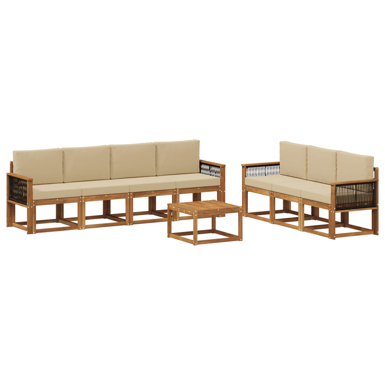 Ensemble de canapés d'extérieur avec coussin 7 pcs Naturel - XIOS