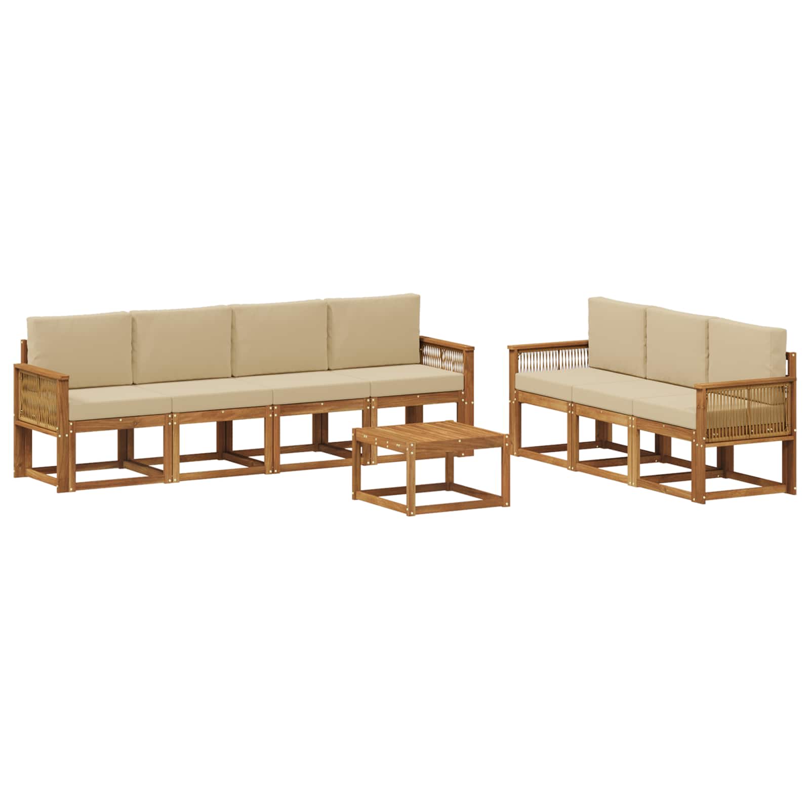 Ensemble de canapés d'extérieur 8 pcs Naturel et Beige - XIOS
