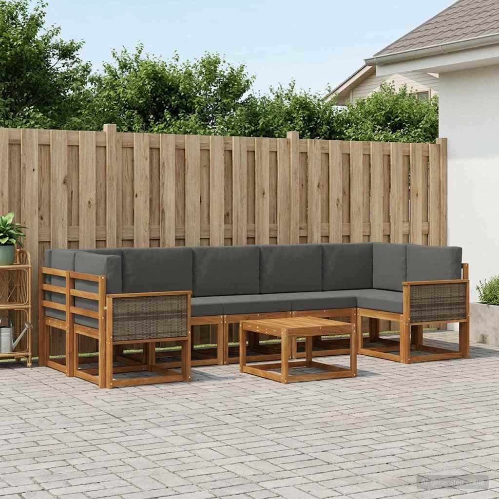 Ensemble de canapés d'extérieur 6 pcs Naturel et Anthracite - XIOS
