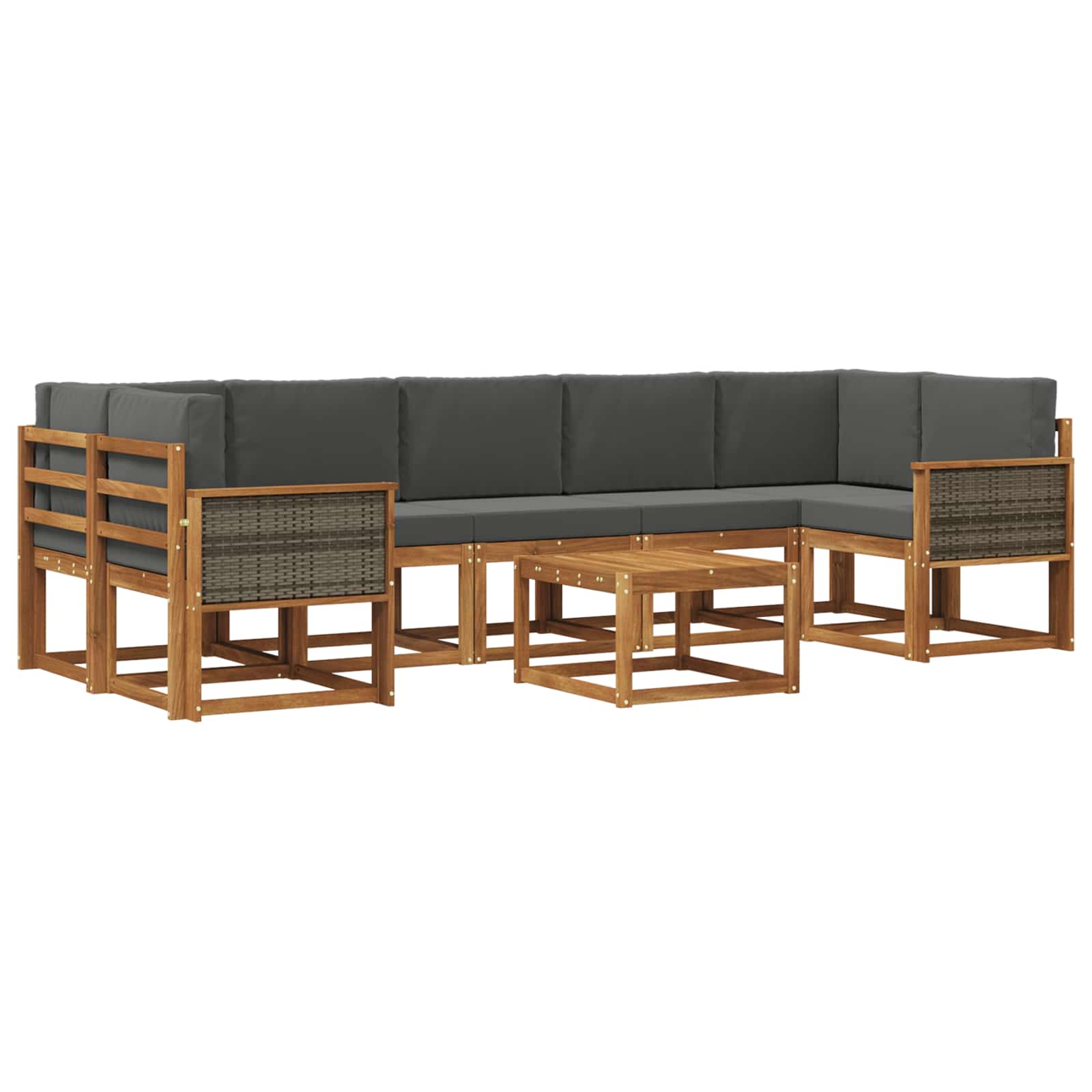 Ensemble de canapés d'extérieur 6 pcs Naturel et Anthracite - XIOS