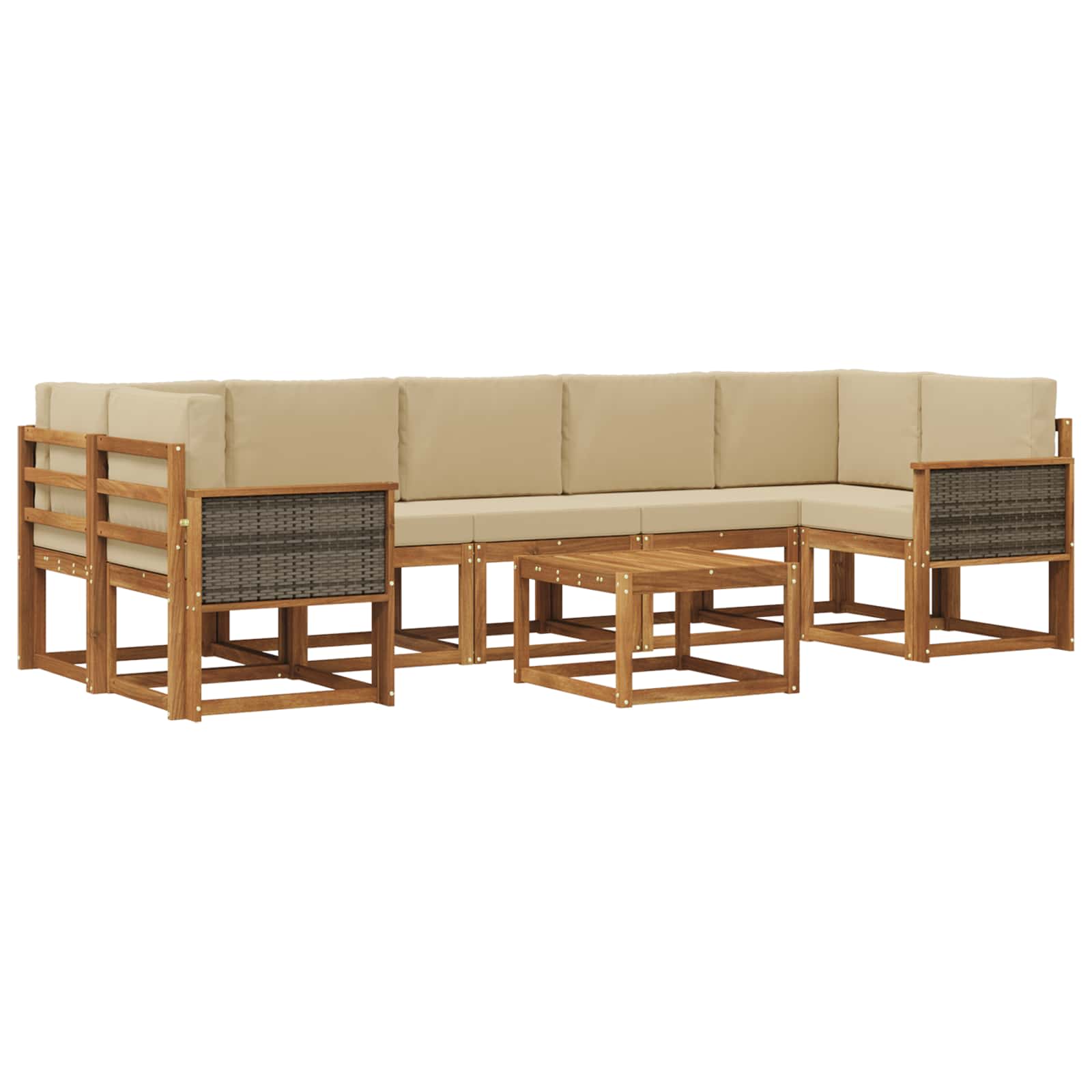 Ensemble de canapés d'extérieur avec coussin 6 pcs Naturel - XIOS