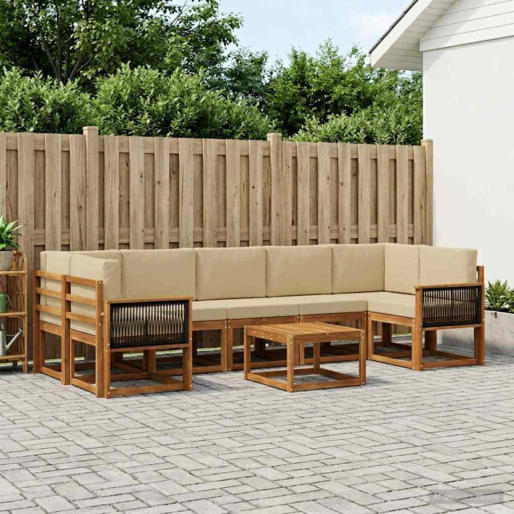 Ensemble de canapés d'extérieur avec coussin 6 pcs Naturel - XIOS