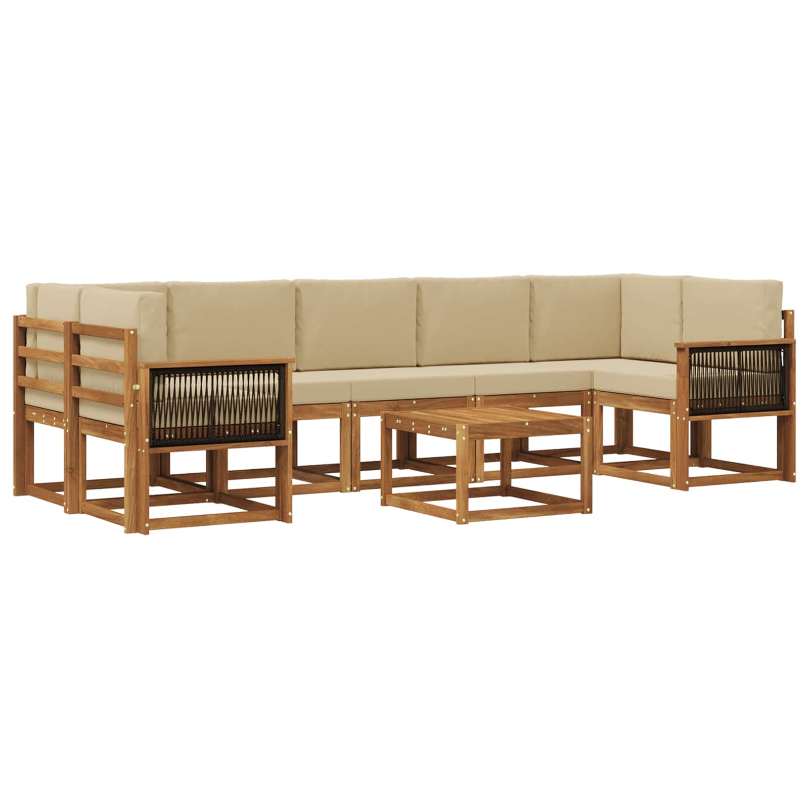 Ensemble de canapés d'extérieur avec coussin 6 pcs Naturel - XIOS