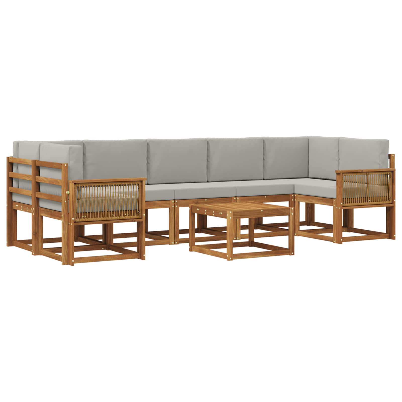 Ensemble de canapés d'extérieur 8 pcs Naturel et gris clair - XIOS