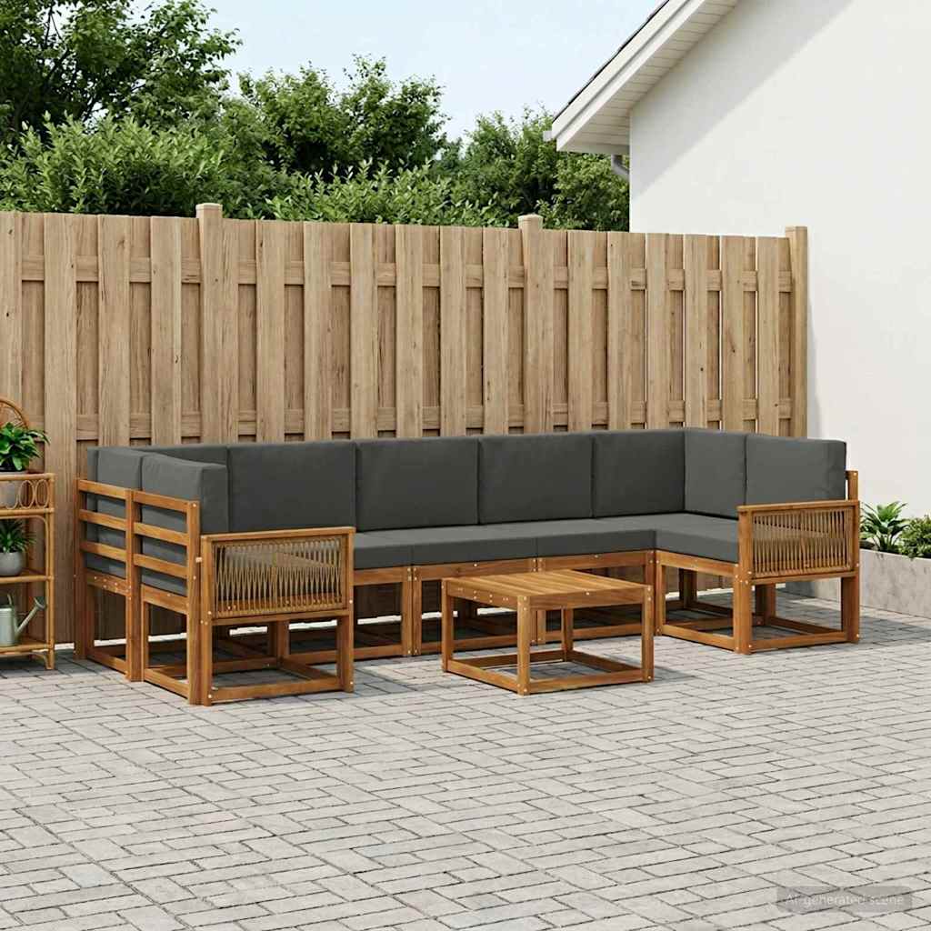 Ensemble de canapés d'extérieur 8 pcs Naturel et Anthracite - XIOS