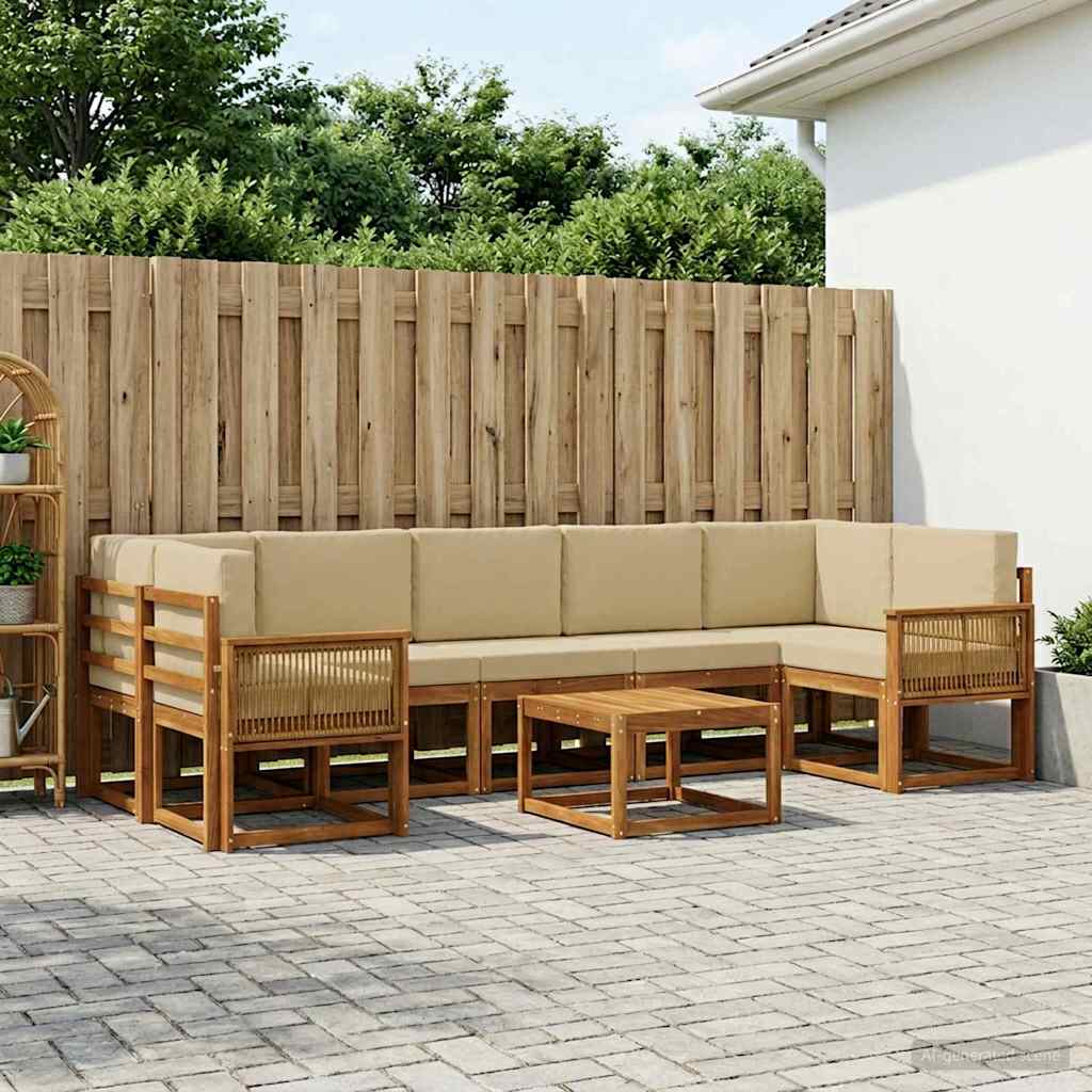 Ensemble de canapés d'extérieur 8 pcs Naturel et Beige - XIOS