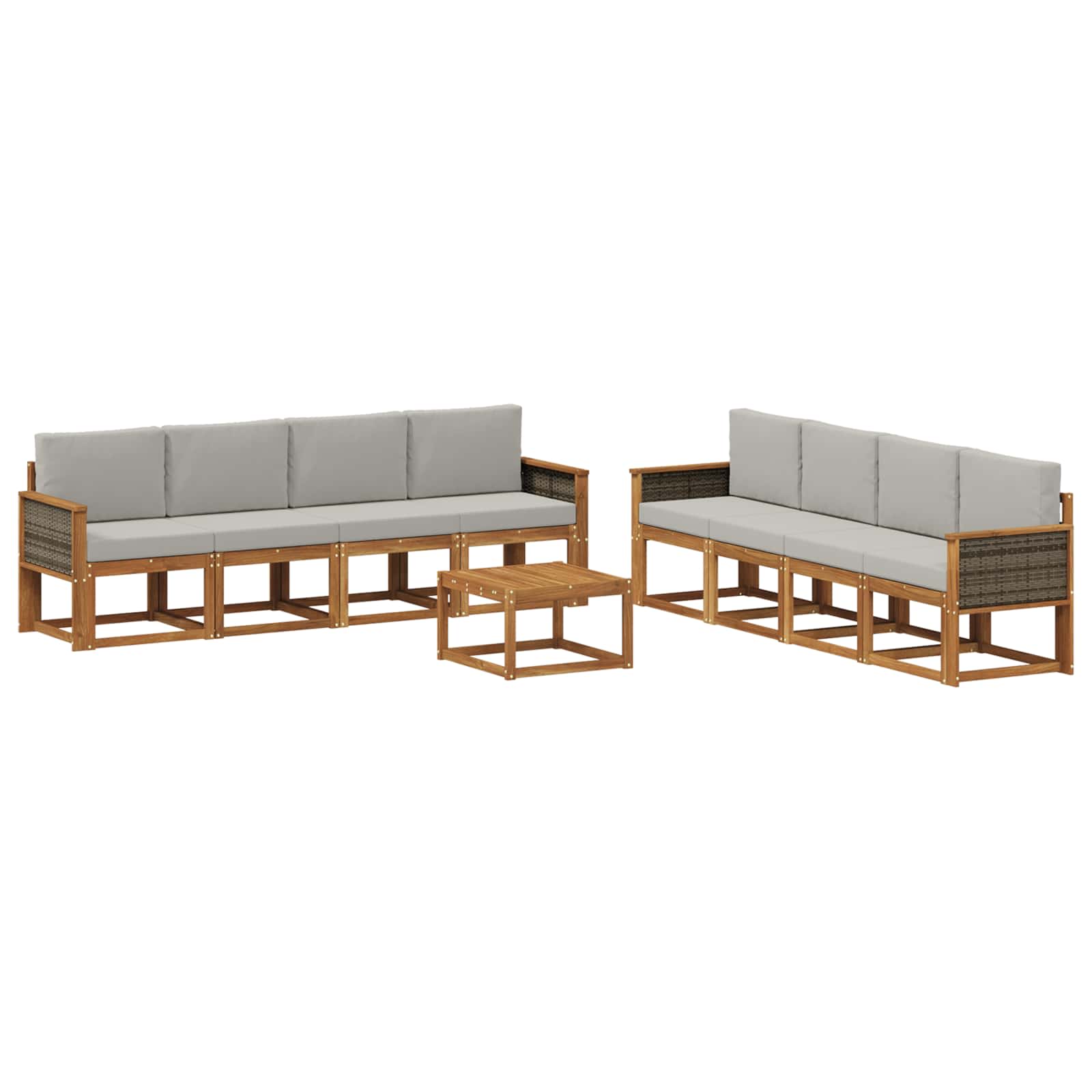 Ensemble de canapés d'extérieur 7 pcs Naturel et gris clair - XIOS