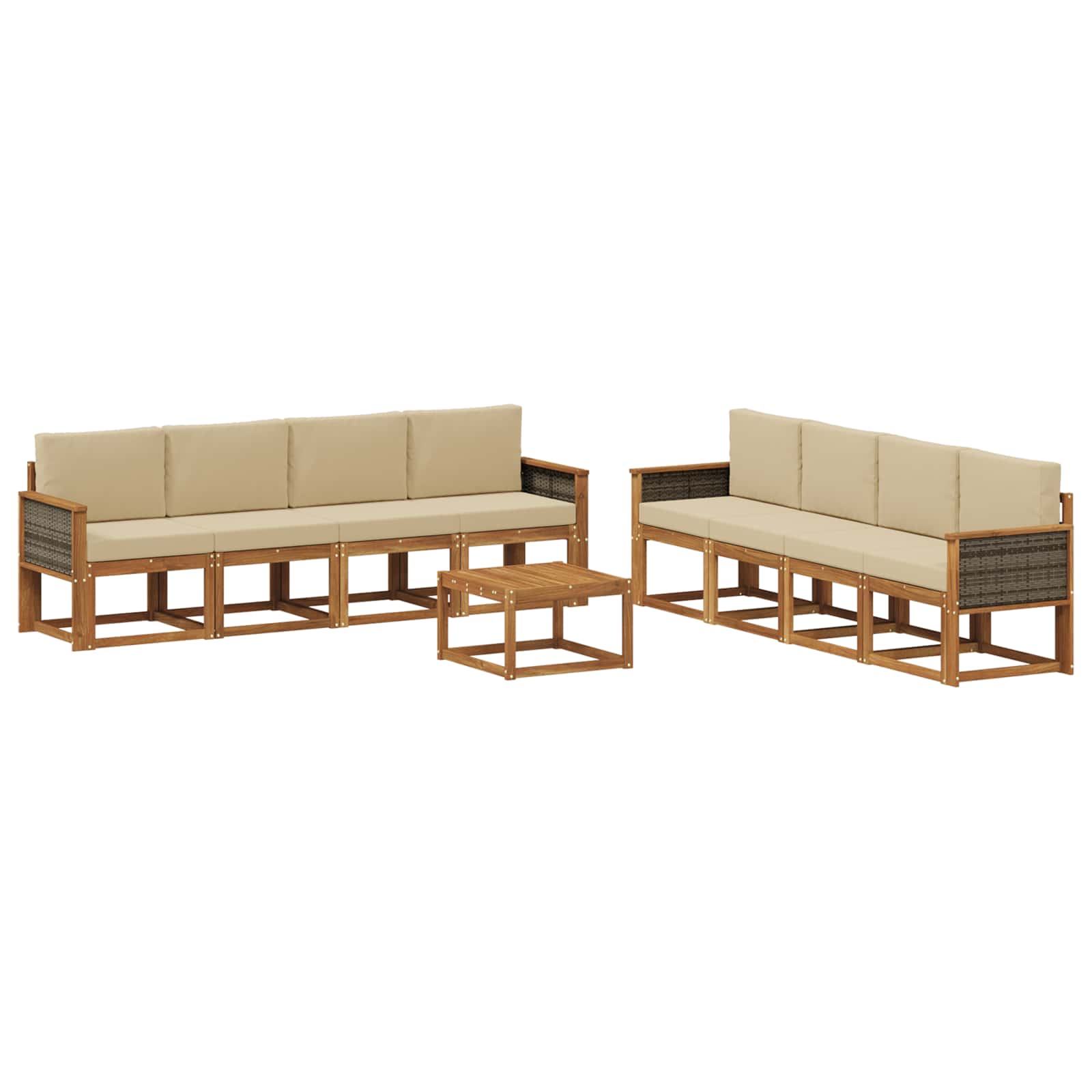 Ensemble de canapés d'extérieur avec coussin 7 pcs Naturel - XIOS