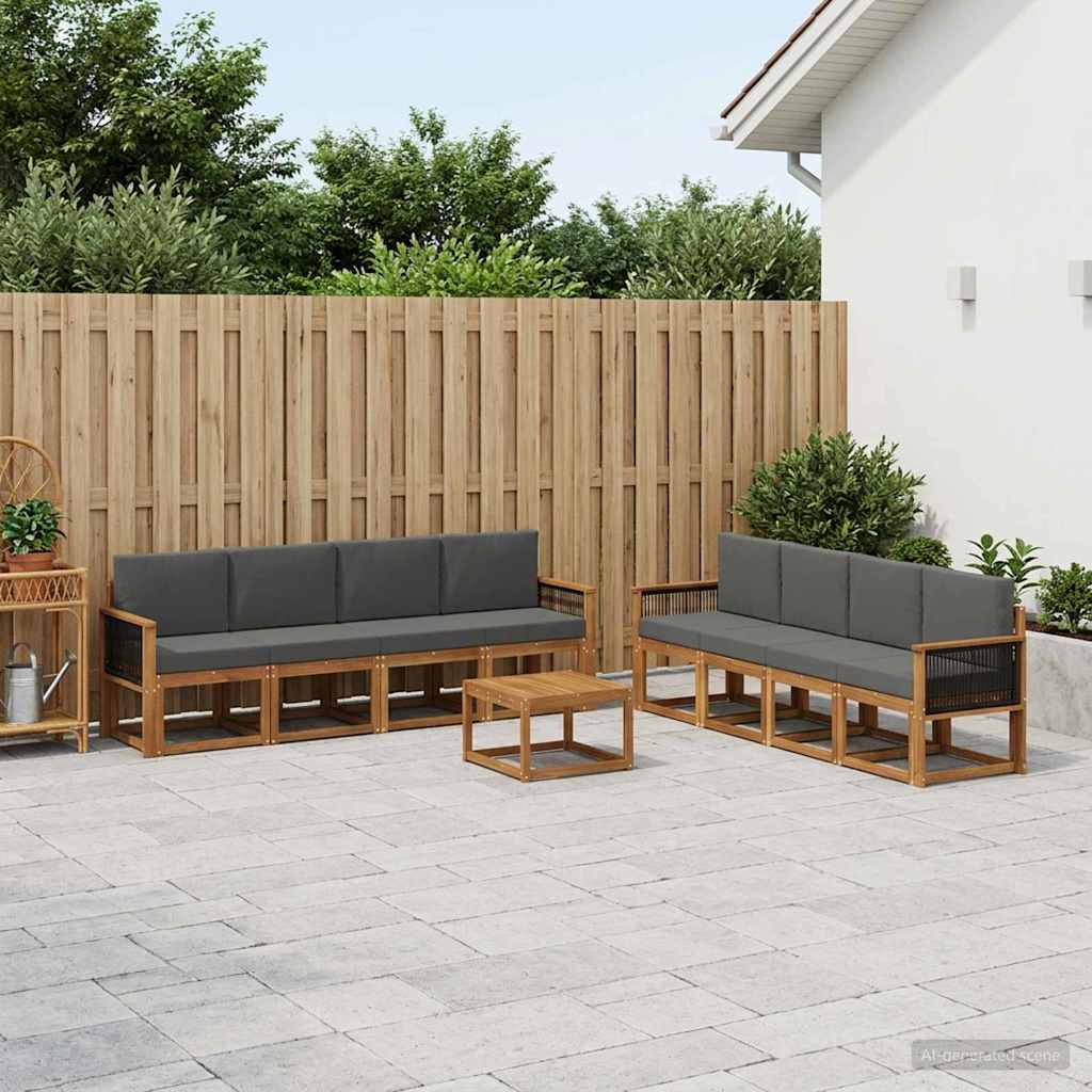 Ensemble de canapés d'extérieur 7 pcs Naturel et Anthracite - XIOS