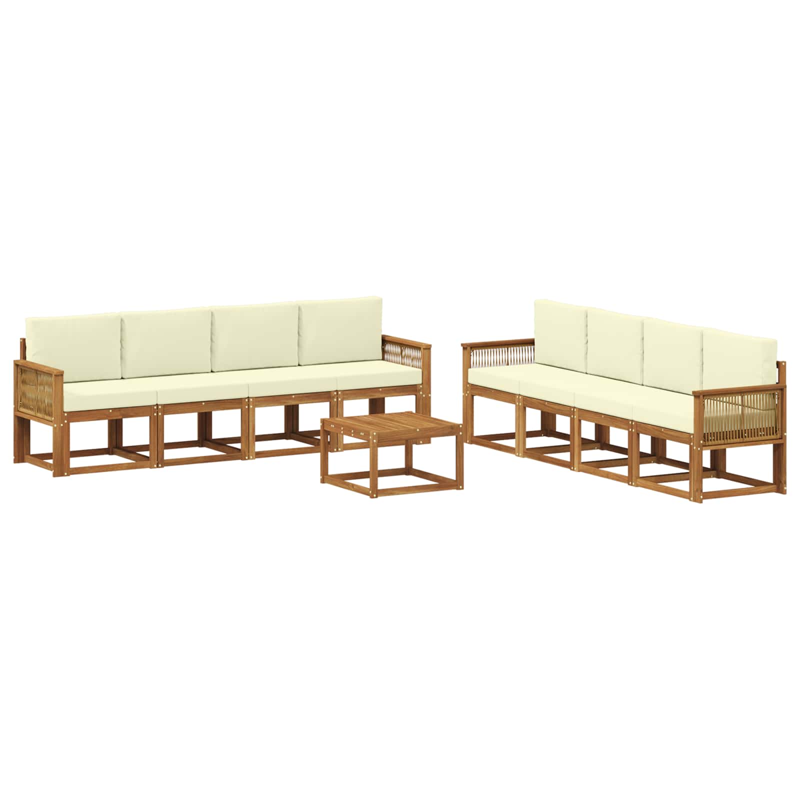 Ensemble de canapés d'extérieur 9 pcs Naturel et Crème - XIOS