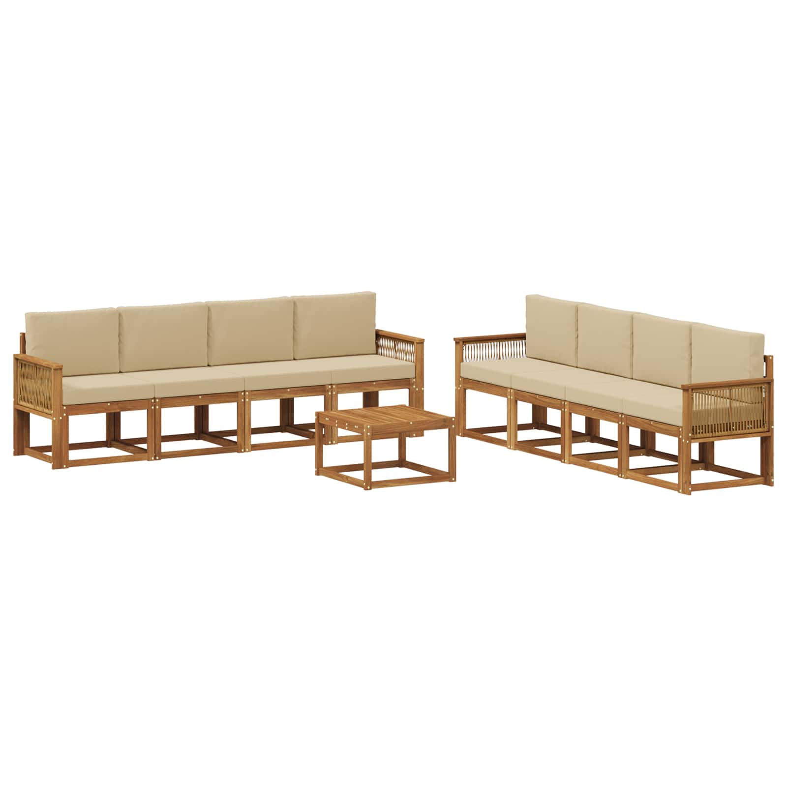 Ensemble de canapés d'extérieur 9 pcs Naturel et Beige - XIOS