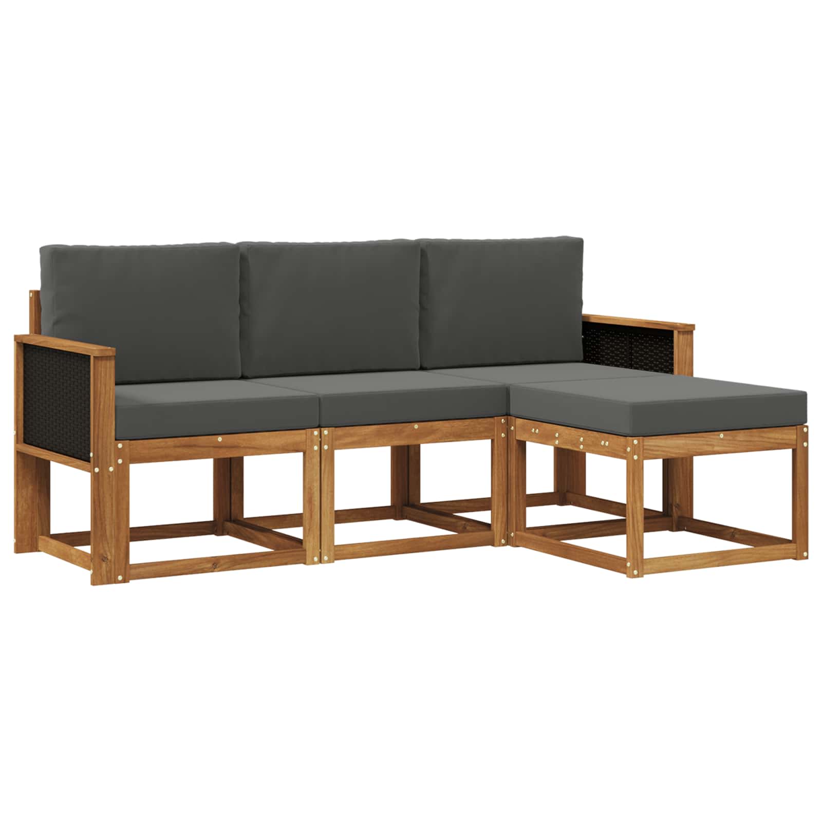 Ensemble de canapés d'extérieur 4 pc Naturel et Anthracite