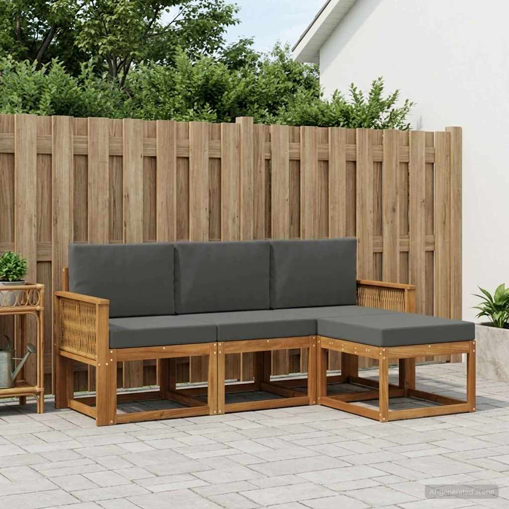 Ensemble de canapés d'extérieur 4 pcs Naturel et Anthracite - XIOS