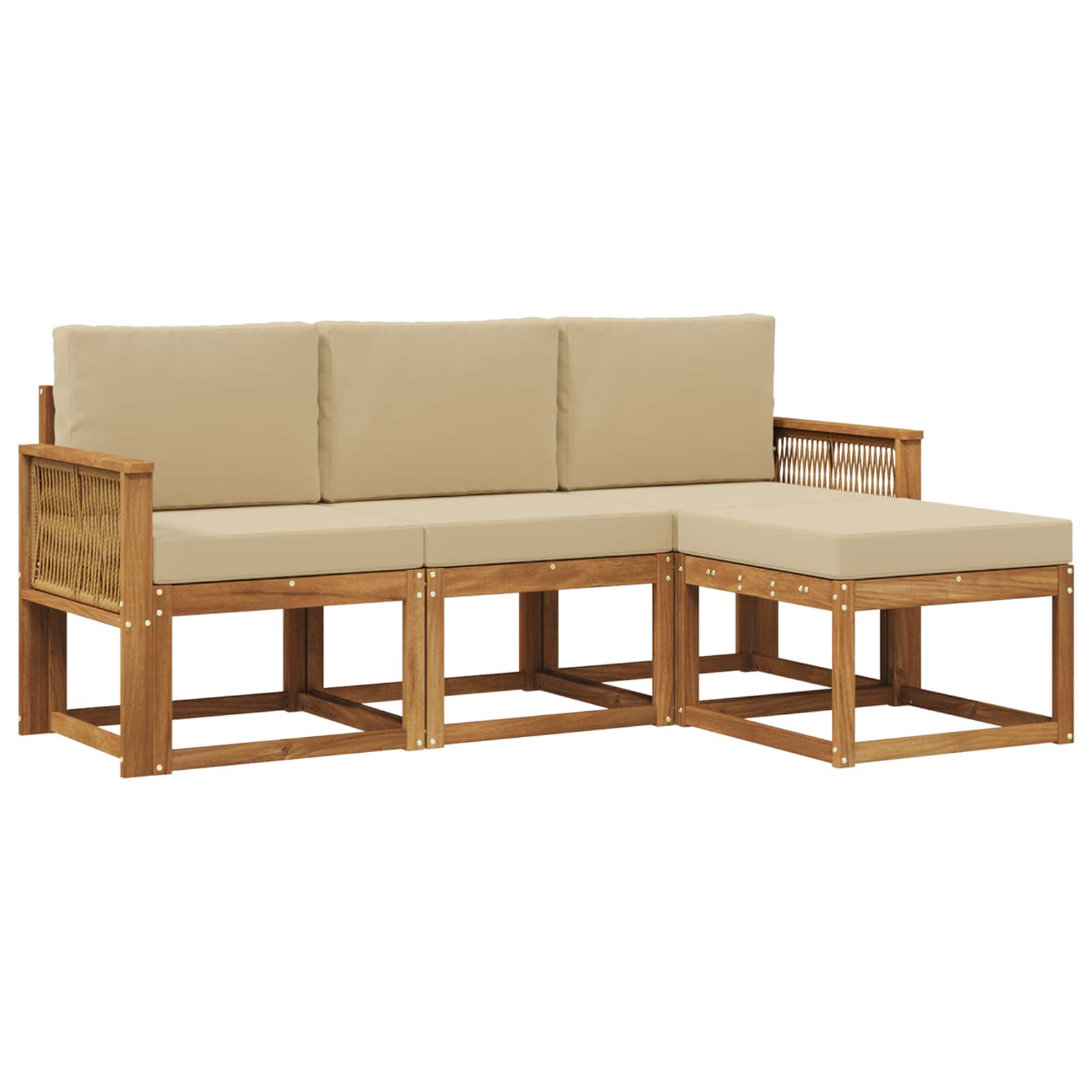 Ensemble de canapés d'extérieur 4 pcs Naturel et Beige - XIOS