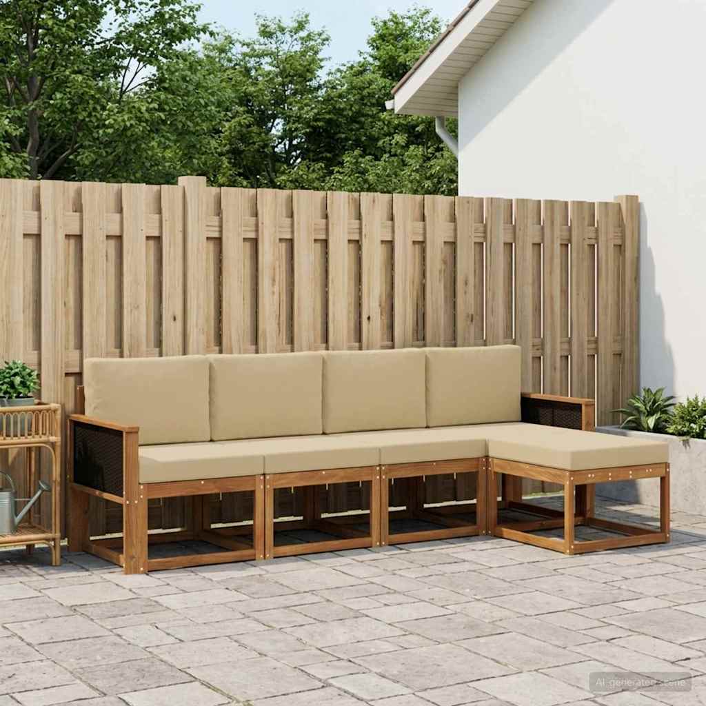Ensemble de canapés d'extérieur 5 pcs Naturel et Beige - XIOS