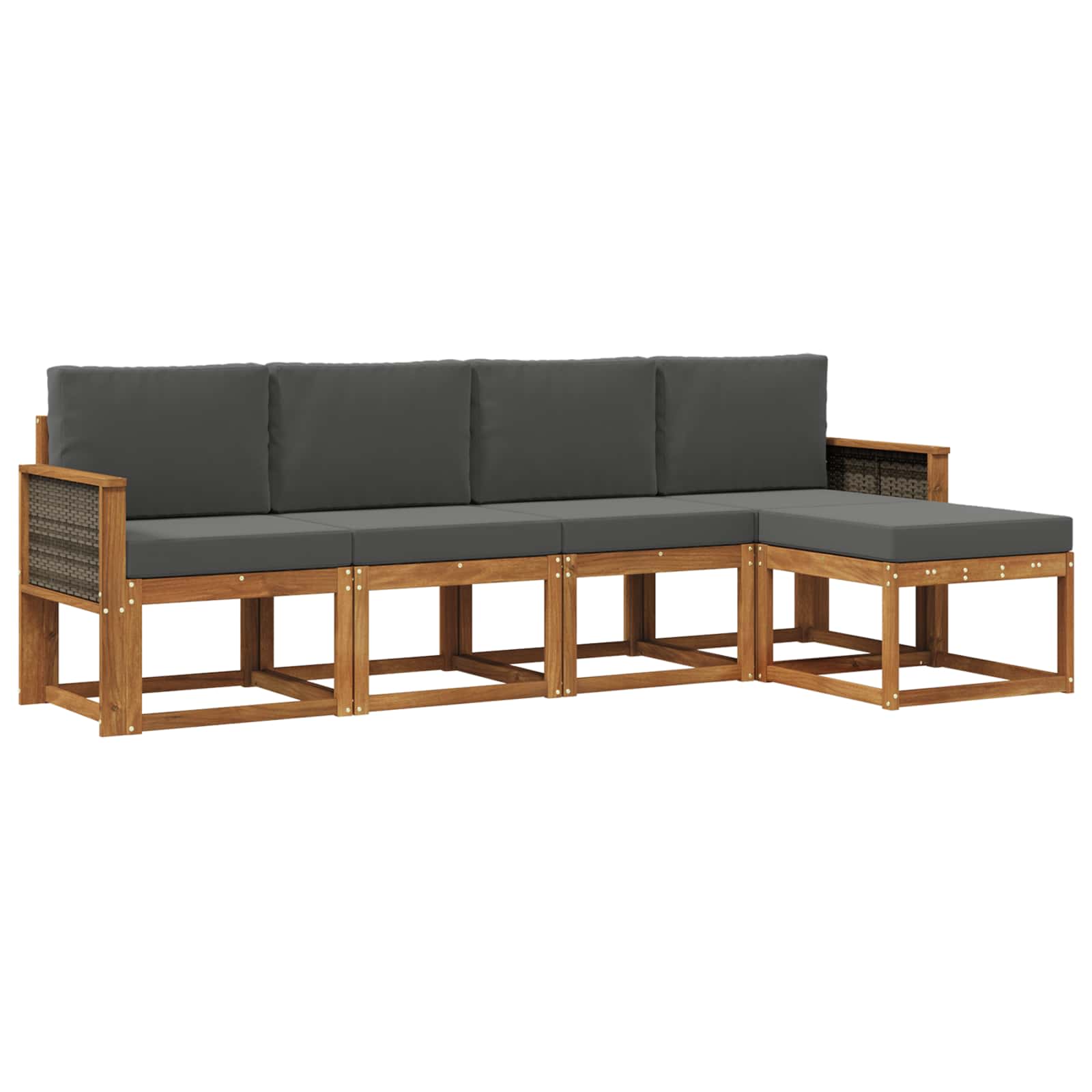 Ensemble de canapés d'extérieur 5 pcs Naturel et Anthracite - XIOS