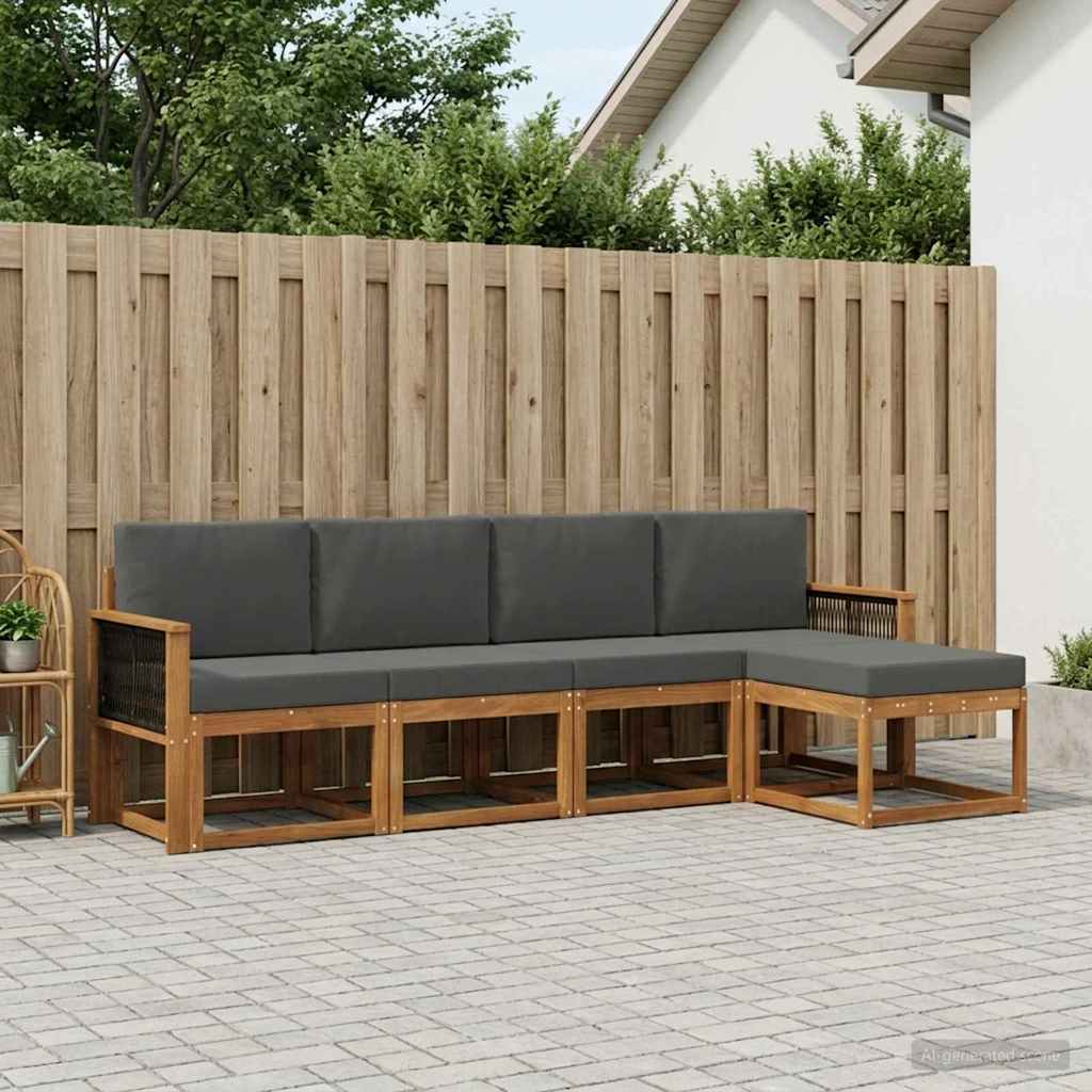 Ensemble de canapés d'extérieur 5 pcs Naturel et Anthracite - XIOS