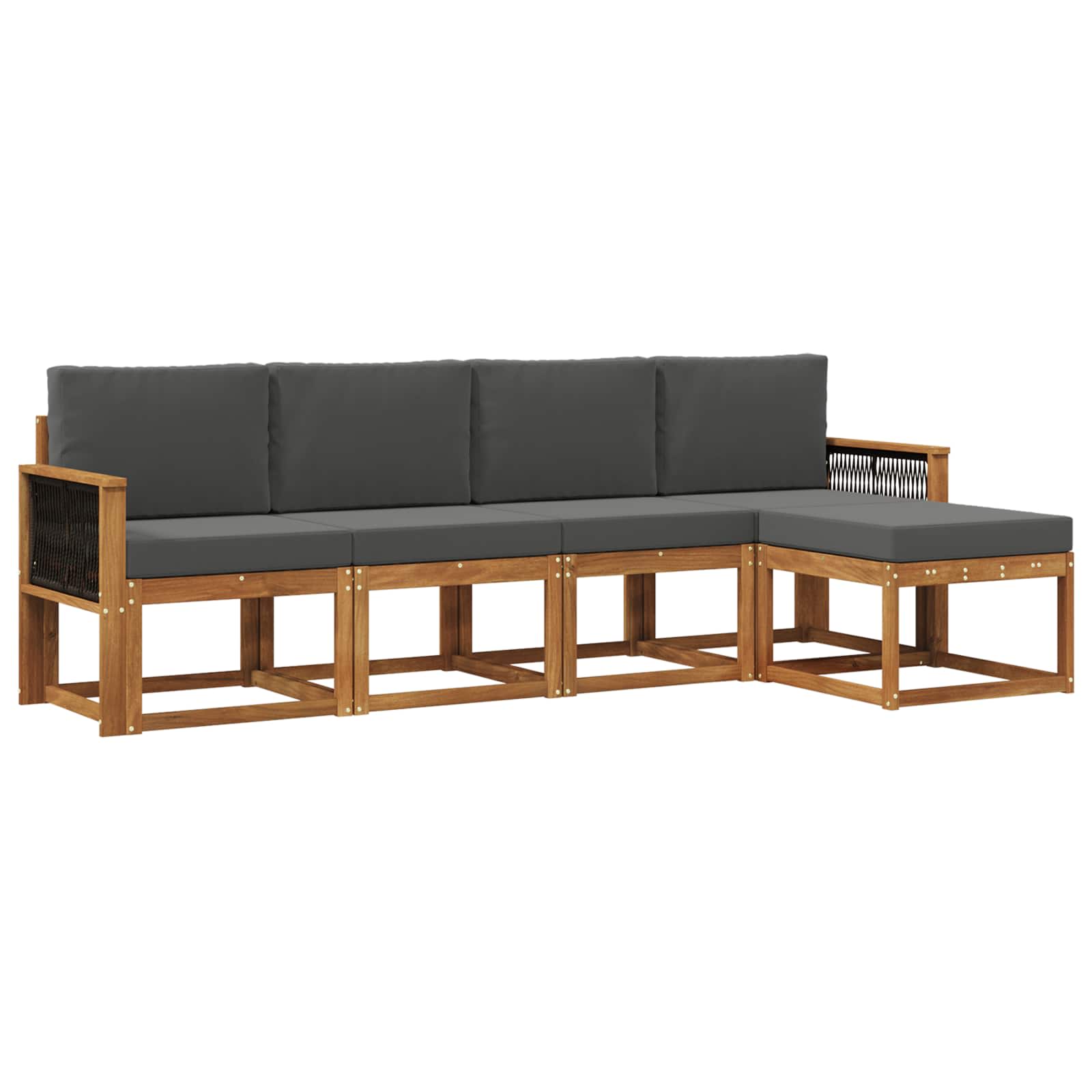 Ensemble de canapés d'extérieur 5 pcs Naturel et Anthracite - XIOS