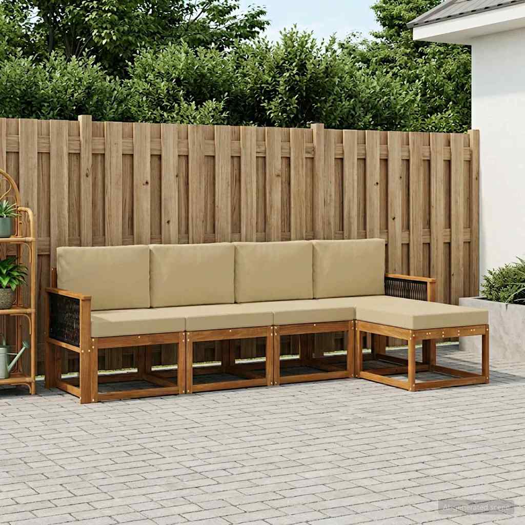 Ensemble de canapés d'extérieur 5 pcs Naturel et Beige - XIOS