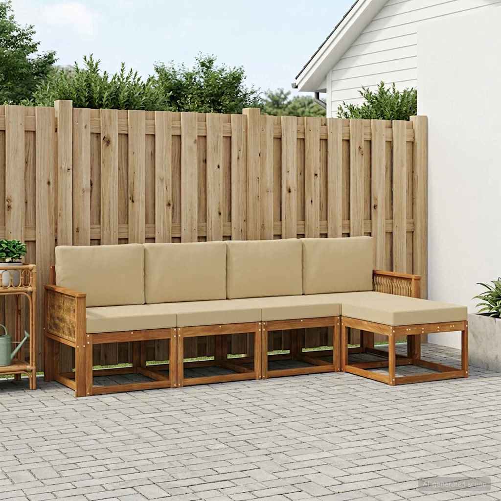 Ensemble de canapés d'extérieur 5 pcs Naturel et Beige - XIOS