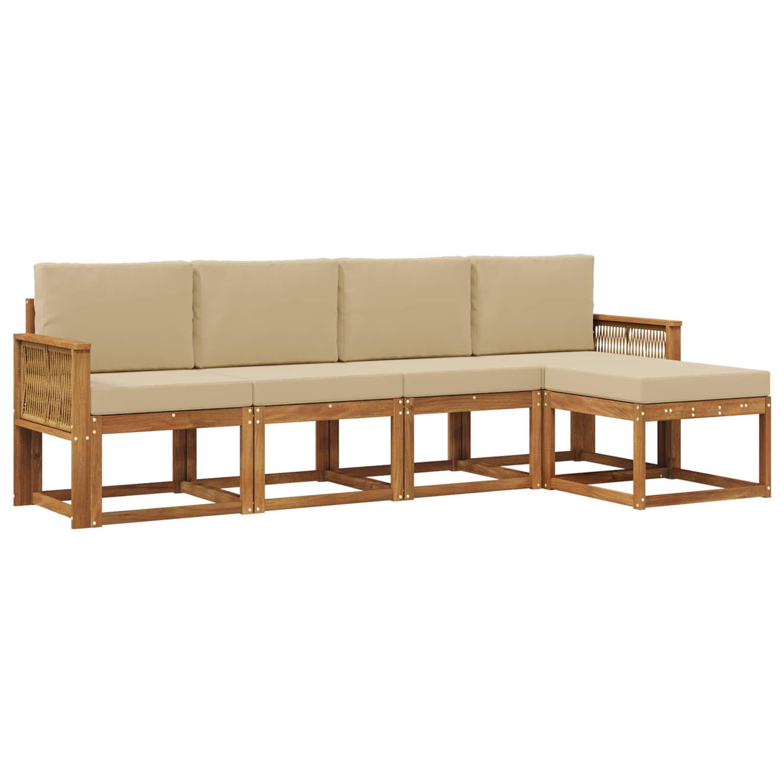 Ensemble de canapés d'extérieur 5 pcs Naturel et Beige - XIOS