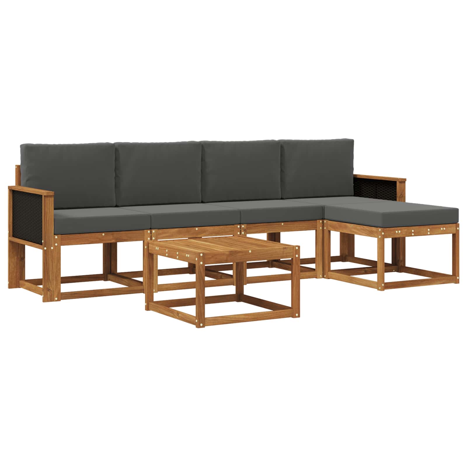 Ensemble de canapés d'extérieur 6 pcs Naturel et Anthracite - XIOS
