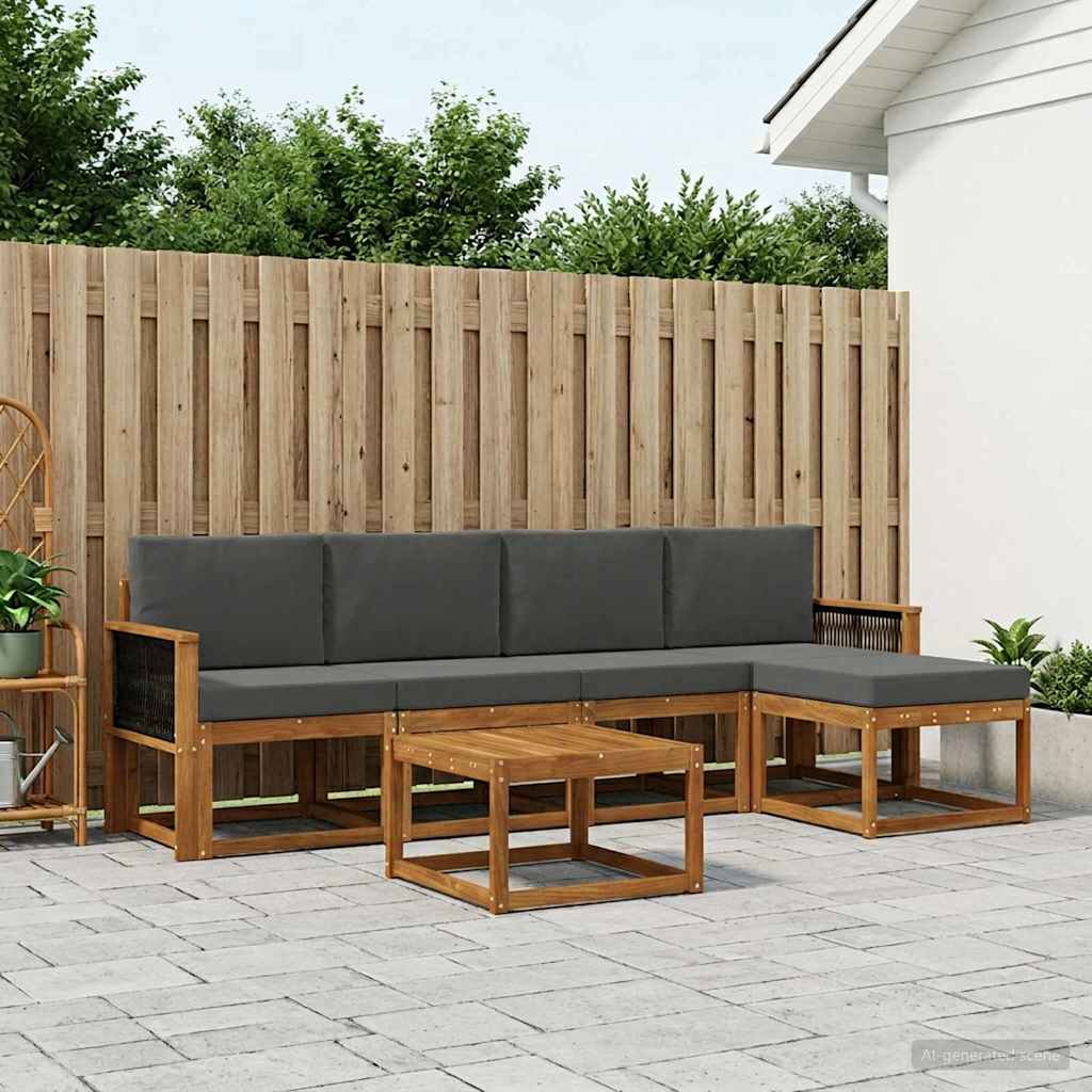 Ensemble de canapés d'extérieur 6 pcs Naturel et Anthracite - XIOS
