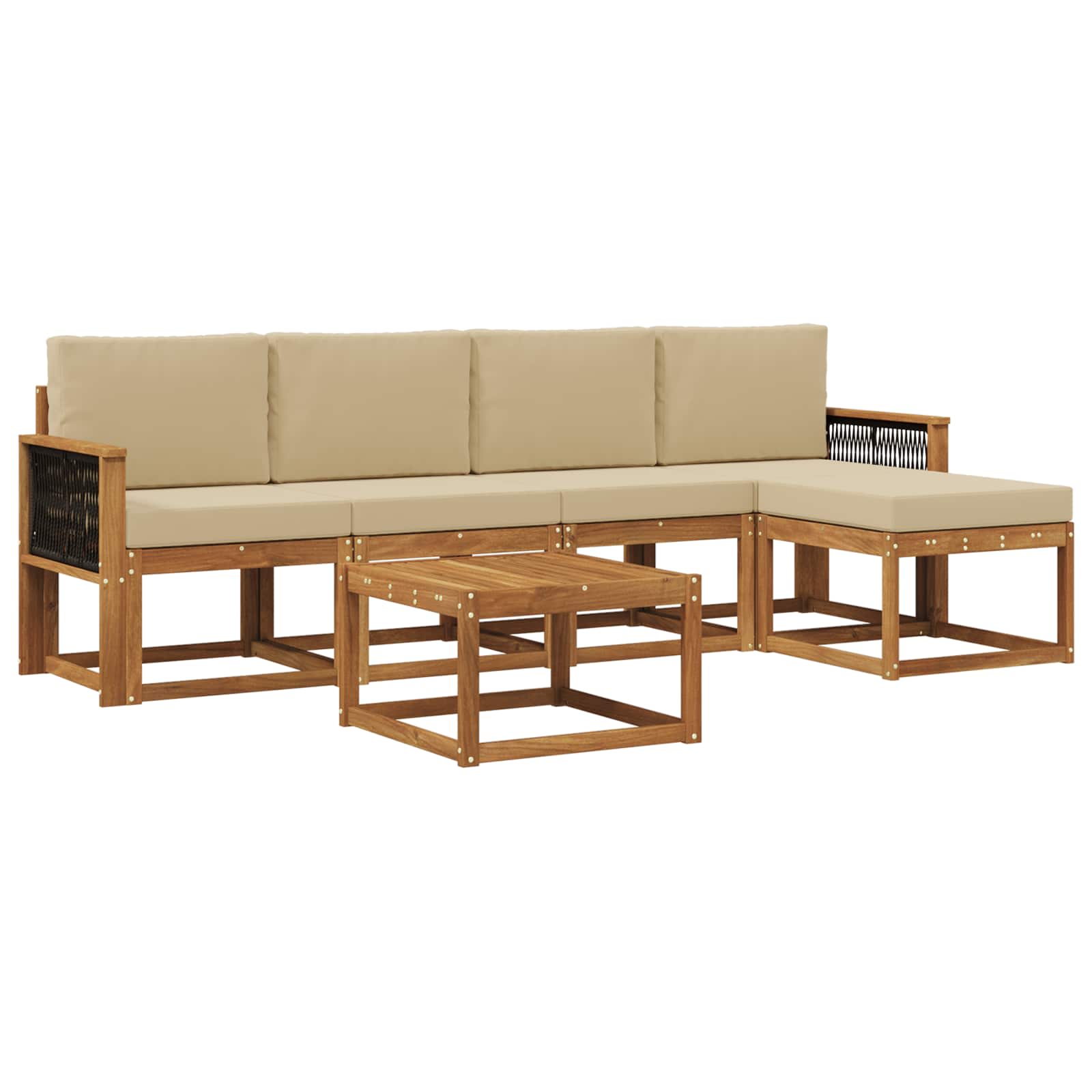 Ensemble de canapés d'extérieur 6 pcs Naturel et Beige - XIOS