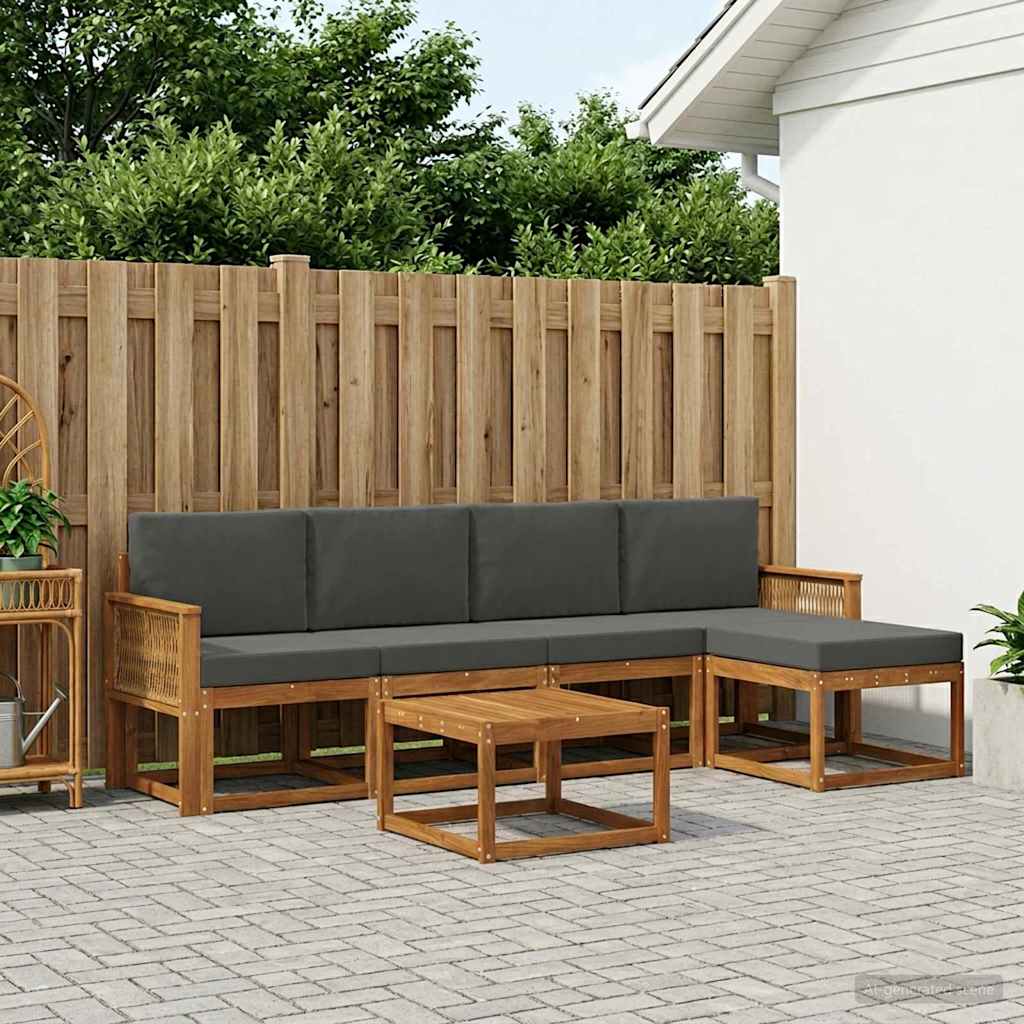 Ensemble de canapés d'extérieur 6 pcs Naturel et Anthracite - XIOS
