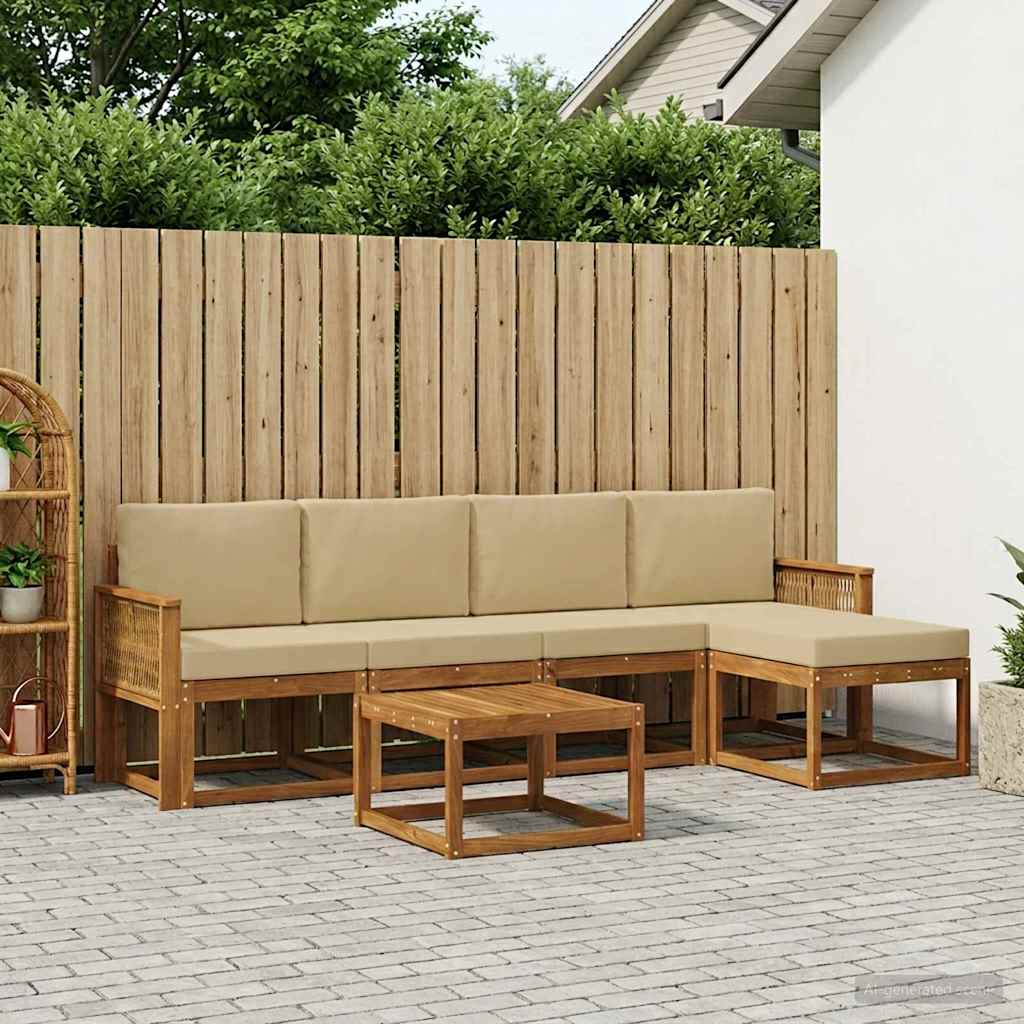 Ensemble de canapés d'extérieur 6 pcs Naturel et Beige - XIOS