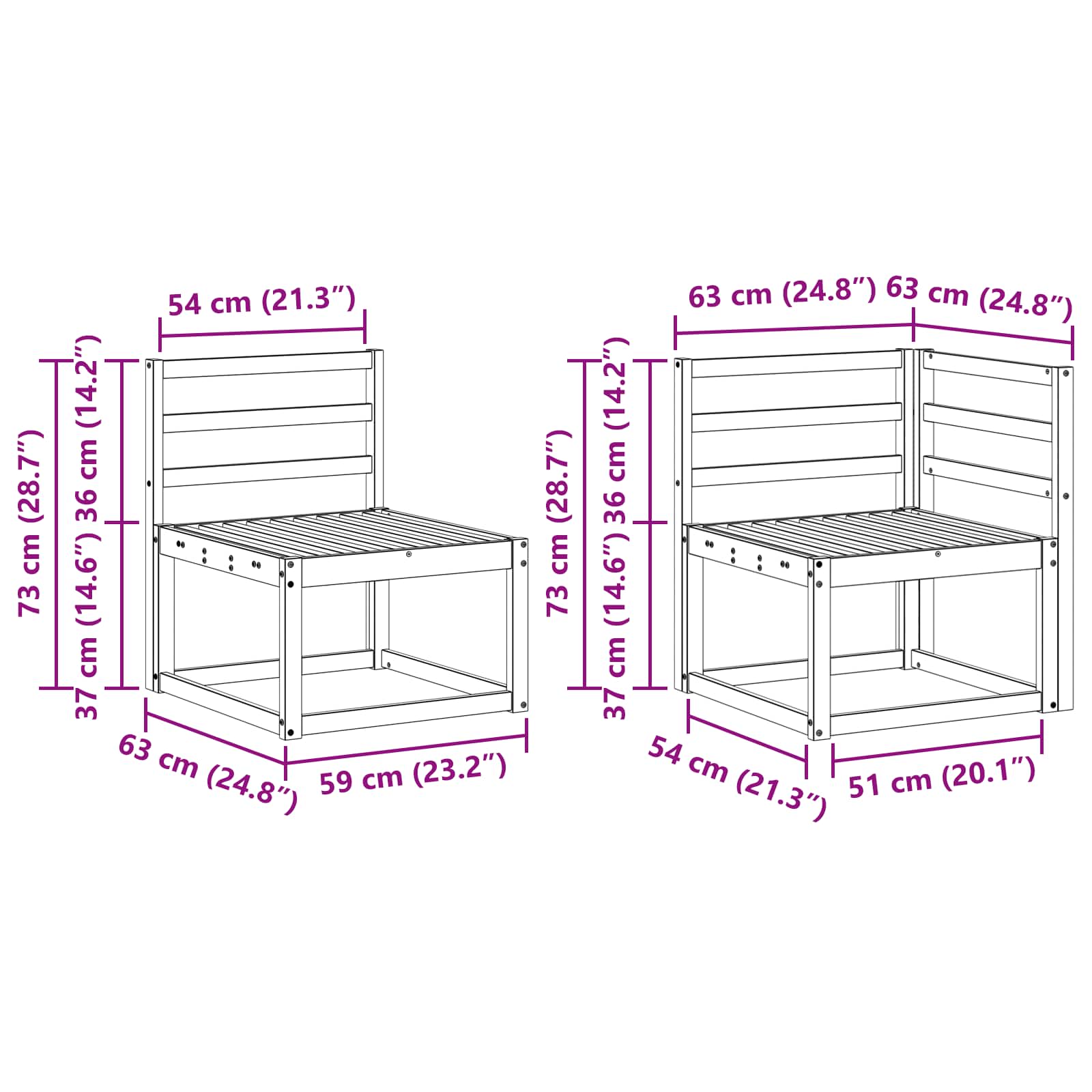 Ensemble de canapés d'extérieur 4 pcs Naturel - XIOS