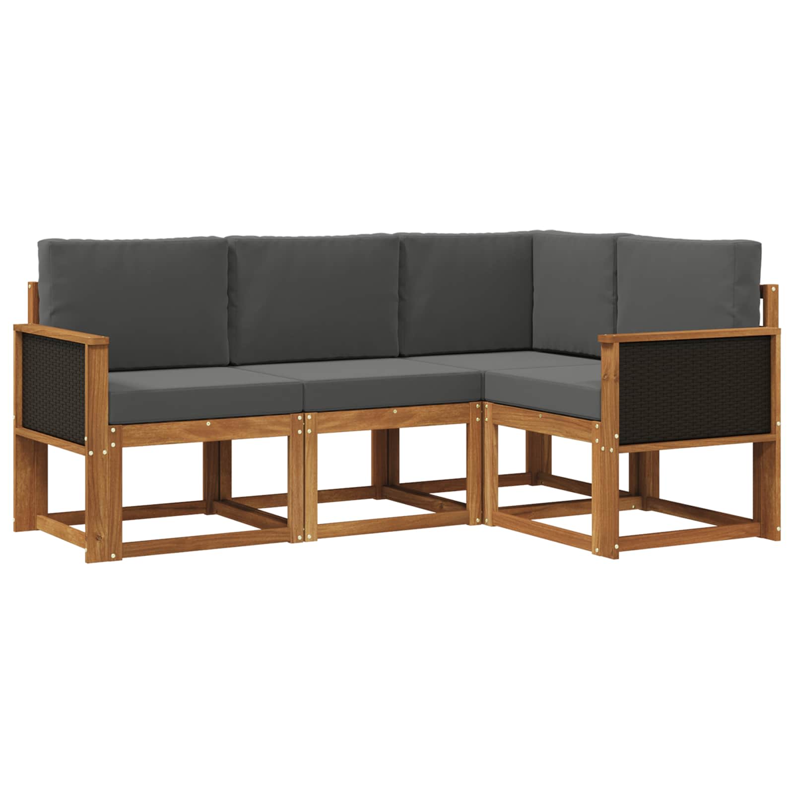 Ensemble de canapés d'extérieur 4 pcs Naturel et Anthracite - XIOS