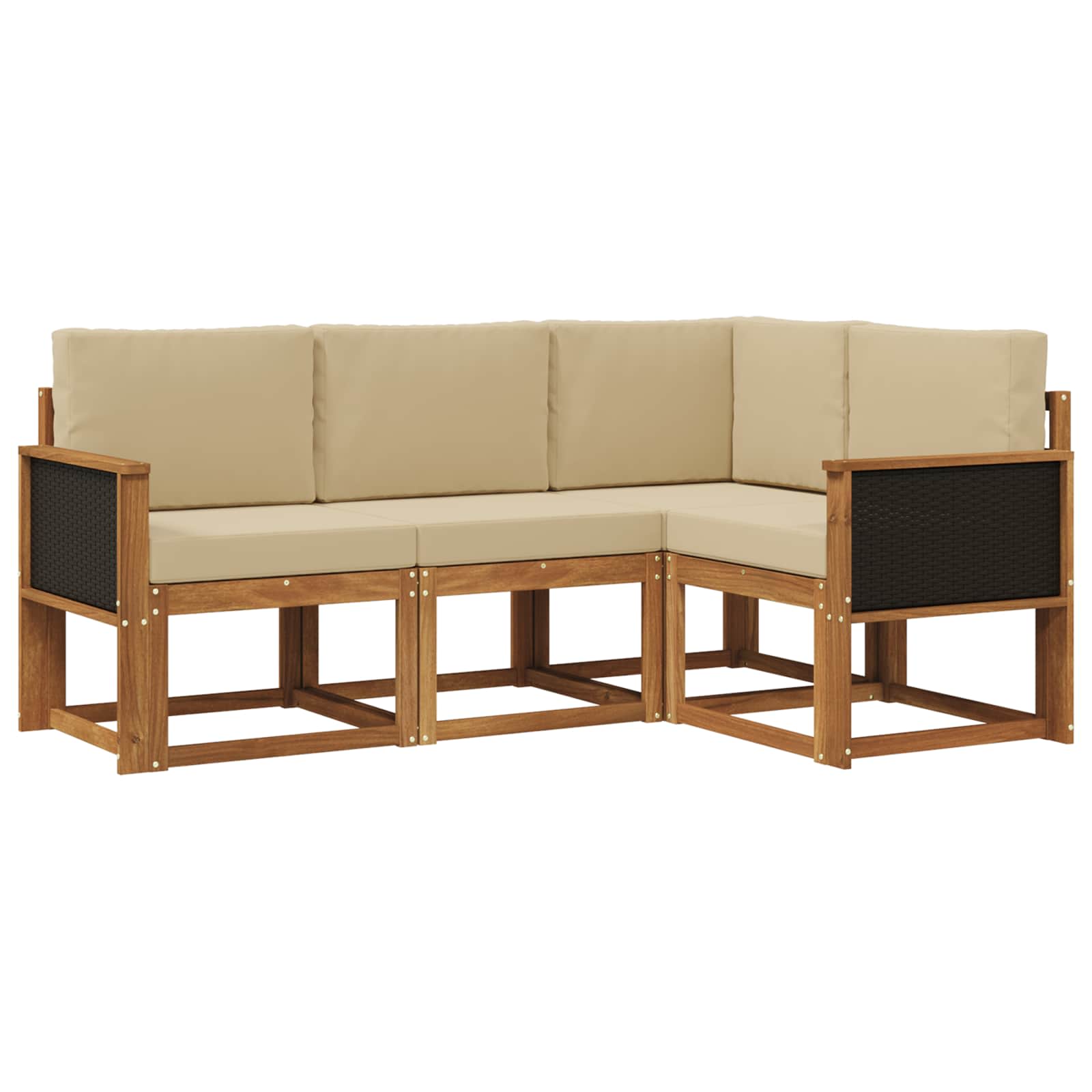Ensemble de canapés d'extérieur 4 pcs Naturel et Beige - XIOS