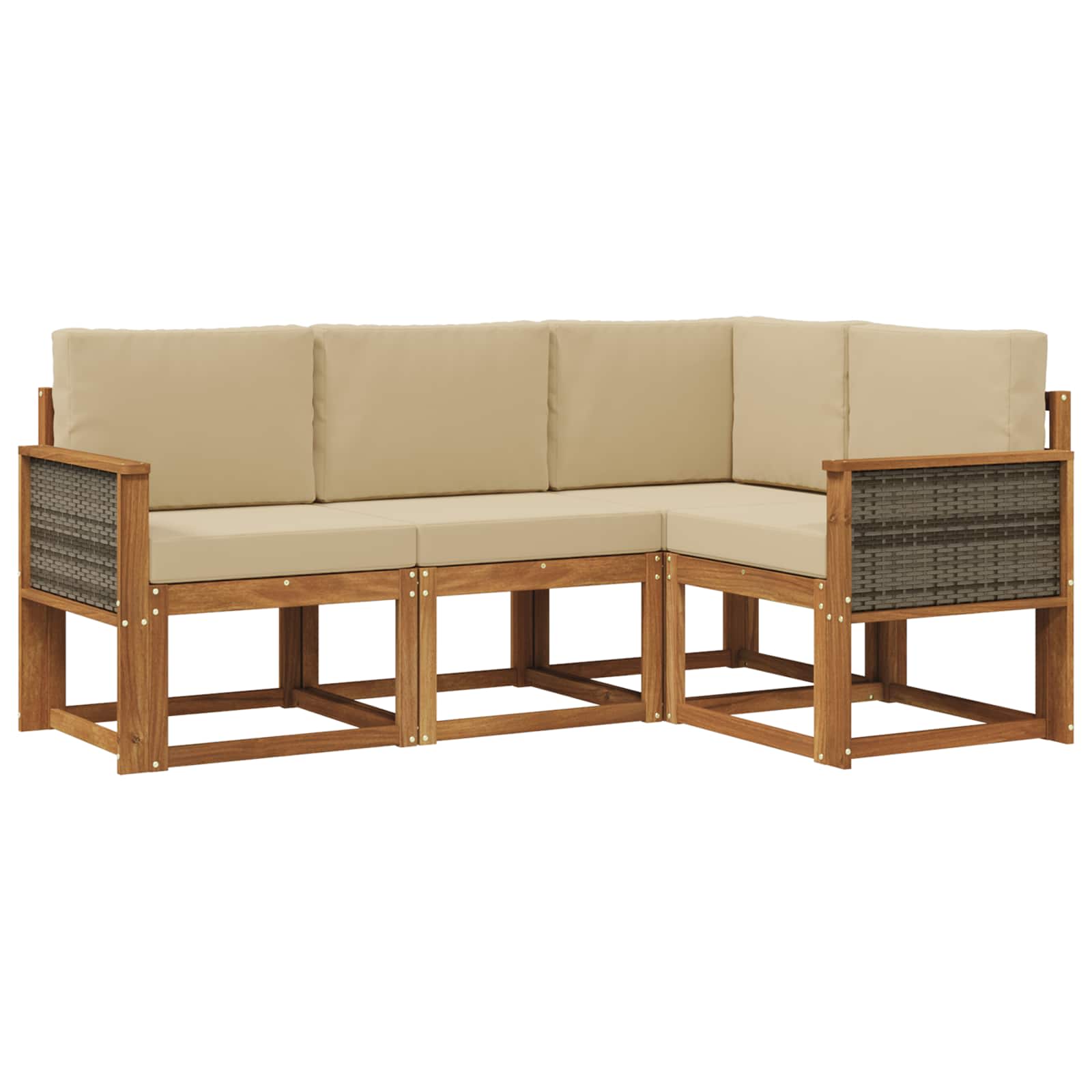 Ensemble de canapés d'extérieur 4 pcs Naturel et Beige - XIOS
