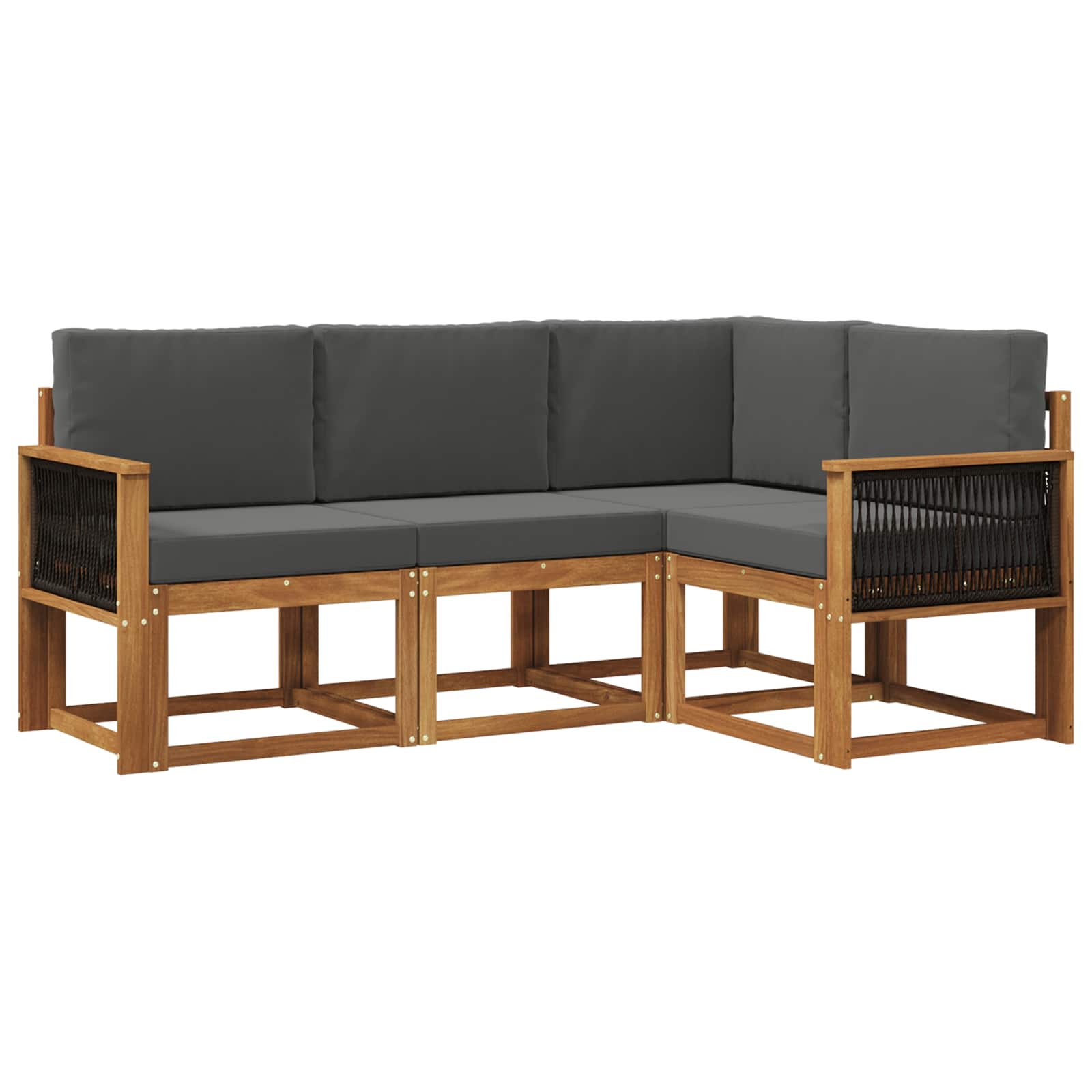 Ensemble de canapés d'extérieur 4 pcs Naturel et Anthracite - XIOS