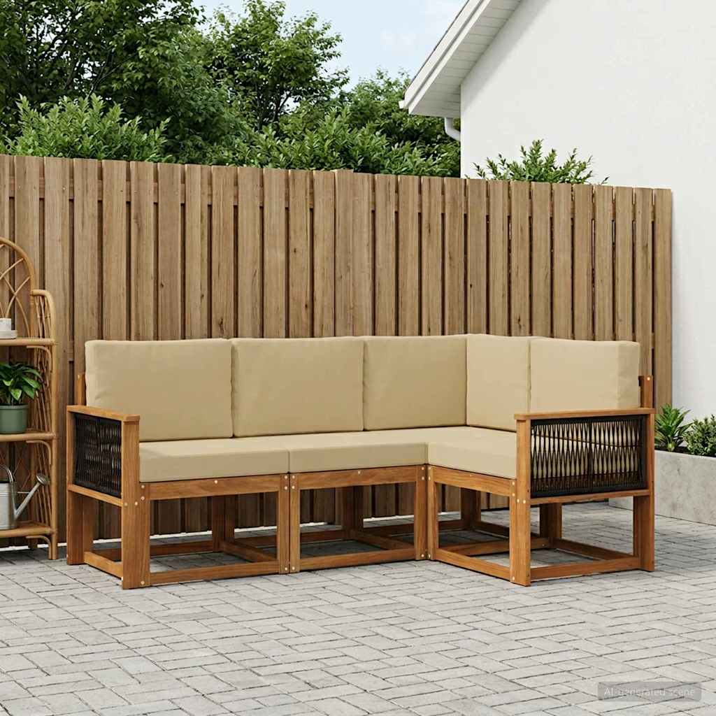 Ensemble de canapés d'extérieur 4 pcs Naturel et Beige - XIOS
