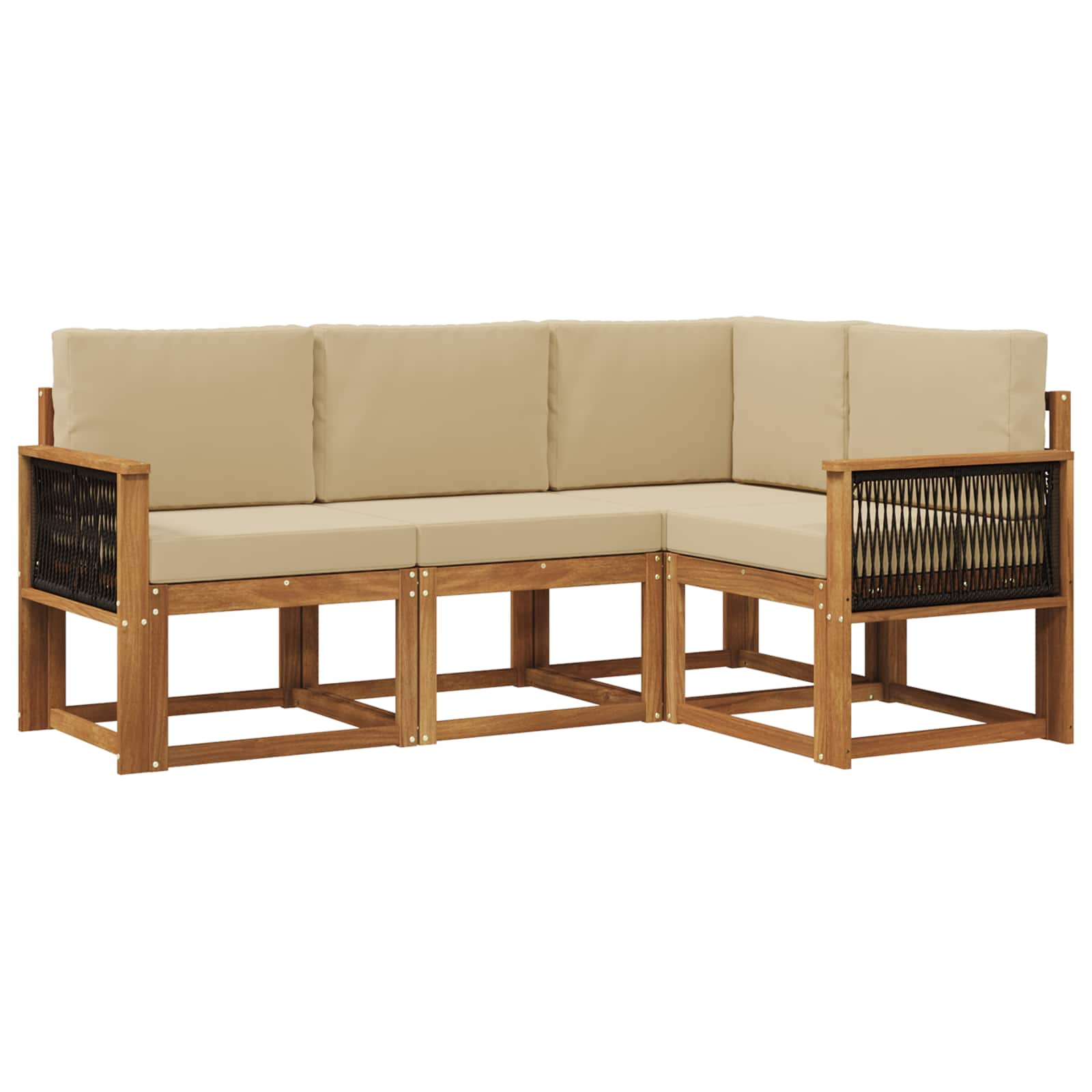 Ensemble de canapés d'extérieur 4 pcs Naturel et Beige - XIOS
