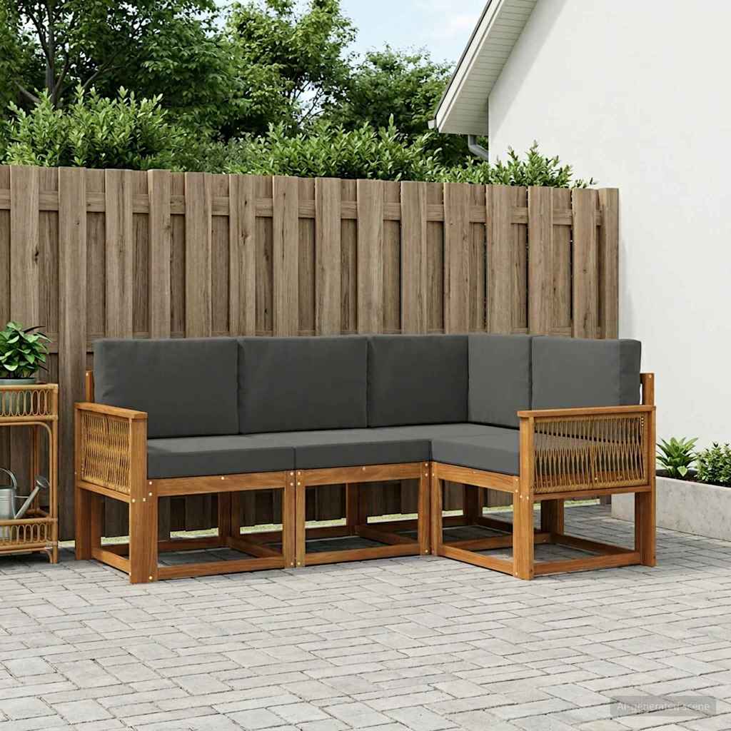 Ensemble de canapés d'extérieur 4 pcs Naturel et Anthracite - XIOS